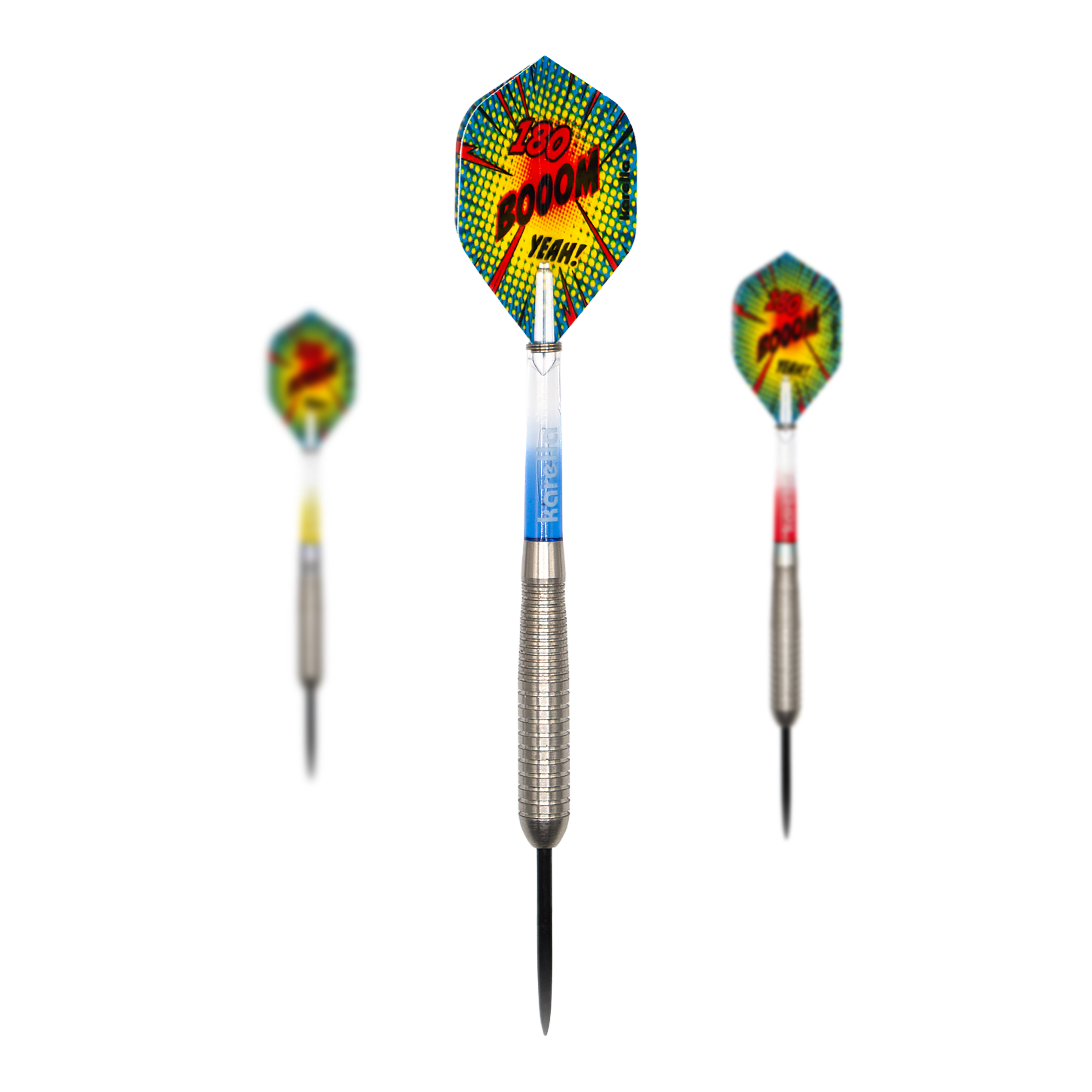 Dardos de acero Karella Comic Line CL-4 - 23 g Zu sehen ist ein Set der Karella Comic Line CL-4 Steeldarts - 23g. Das Set eignet sich für Einsteiger und fortgeschrittene Spieler.