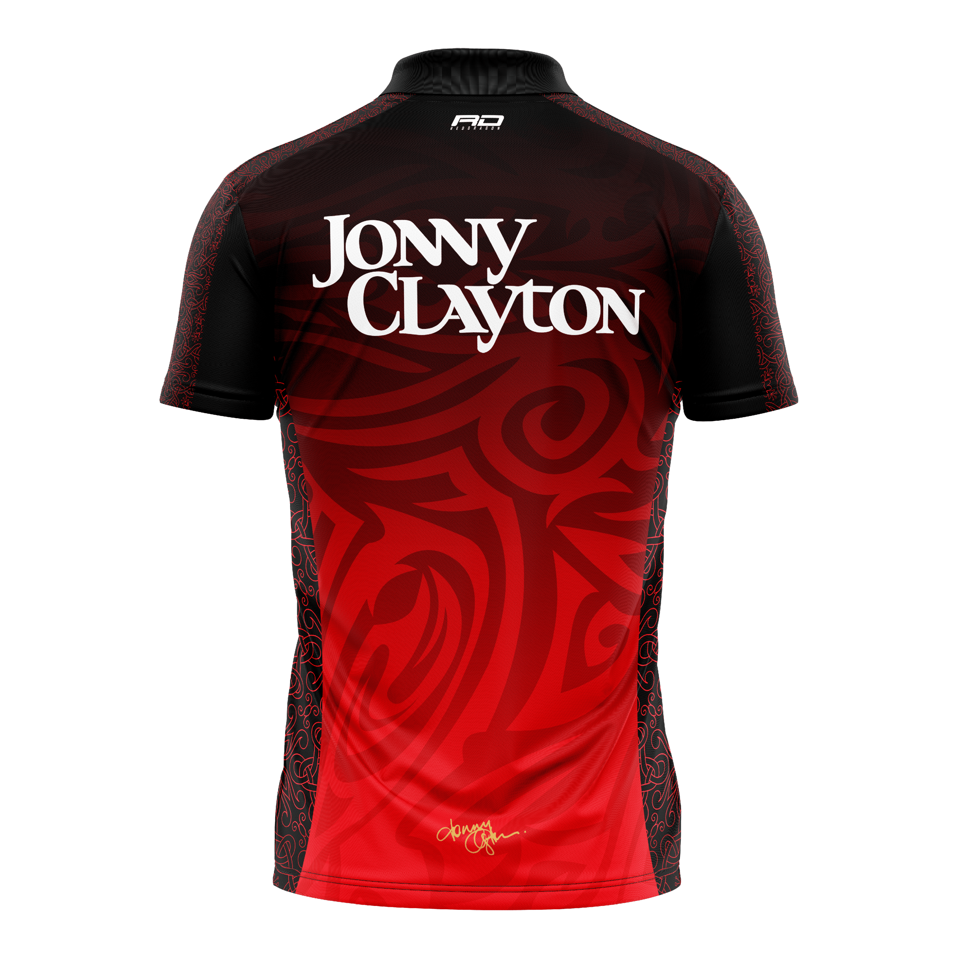 Gezeigt wird das Red Dragon Jonny Clayton Limited Edition Dartshirt. Es handelt sich um eine limitierte Edition, speziell entworfen für Dartliebhaber.