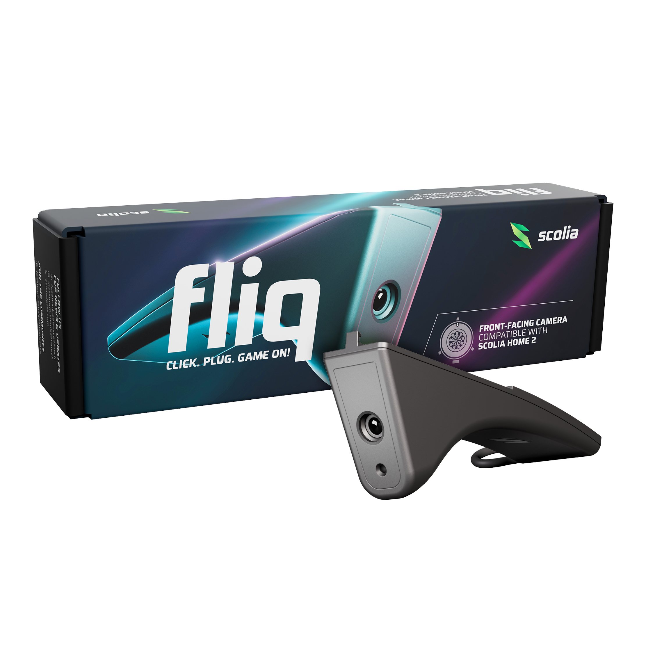 Cámara Scolia Fliq Das Bild zeigt die Scolia Fliq Kamera. Es handelt sich um eine spezielle Kamera für Dartsysteme.