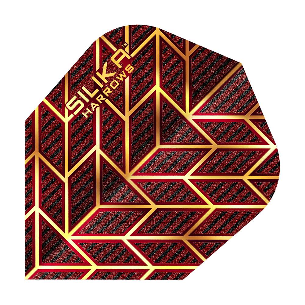 Harrows Silika Monarch No6 Flights in Rot. Die Dart-Flights besitzen eine markante Farbe.
