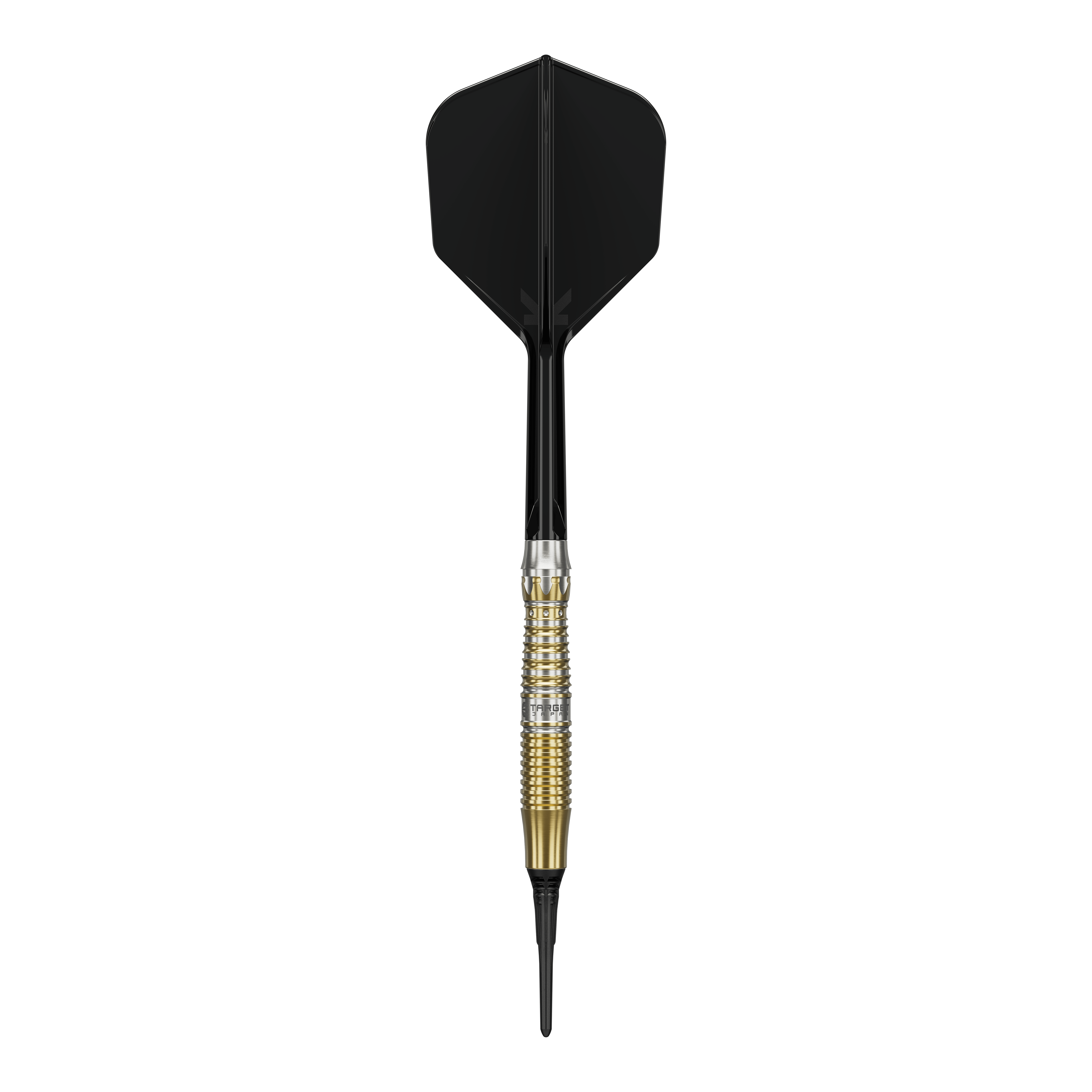 Target Black Marque Enzo Softdarts - 18g werden gezeigt. Diese 18-Gramm-Darts sind elegant und für Softdart-Wettkämpfe geeignet.