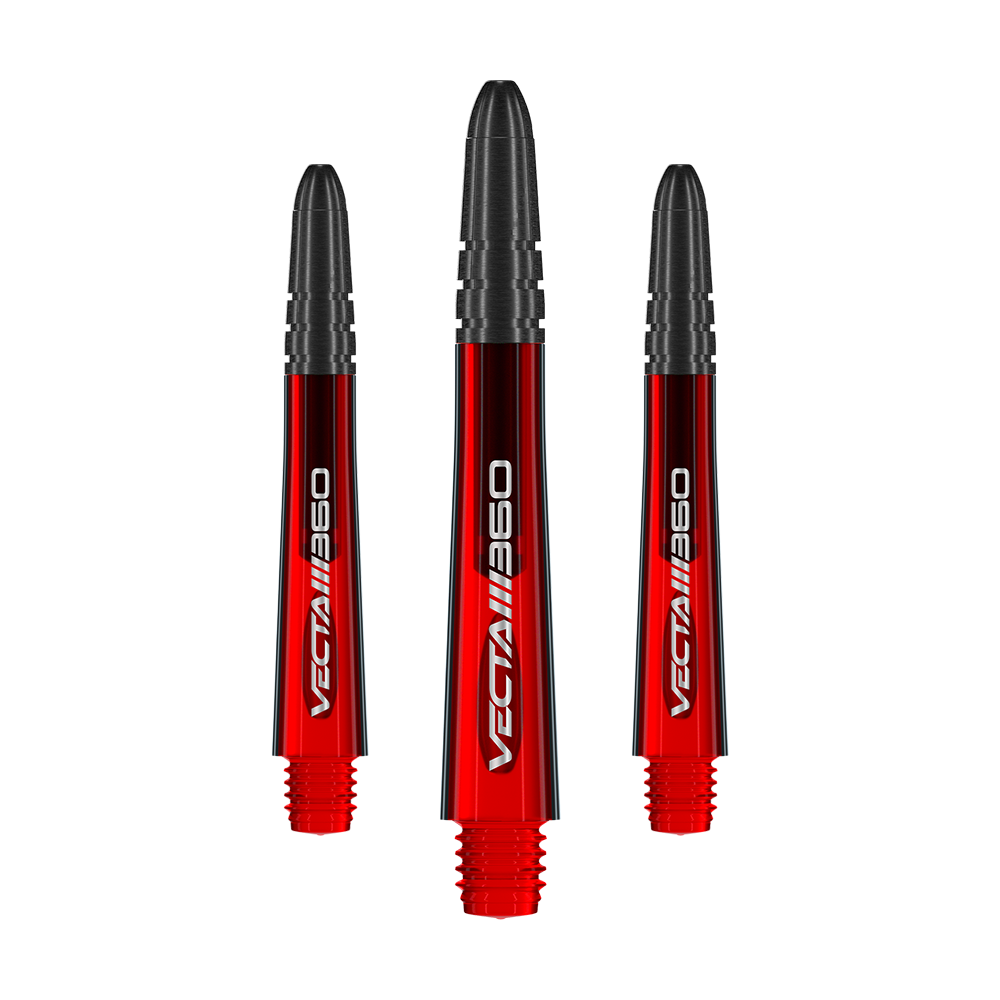 Das Produkt zeigt einen Satz von Dart-Shafts mit dem Namen 7025-219_Winmau_Vecta_Blade360_Shafts_Rot_40mm_1Set. Die Dart-Shafts sind rot und 40 mm lang.