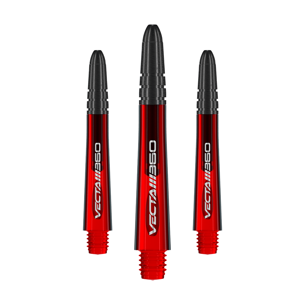 Ejes Winmau Vecta Blade 360 - Rojo Das Produkt zeigt einen Satz von Dart-Shafts mit dem Namen 7025-219_Winmau_Vecta_Blade360_Shafts_Rot_40mm_1Set. Die Dart-Shafts sind rot und 40 mm lang.