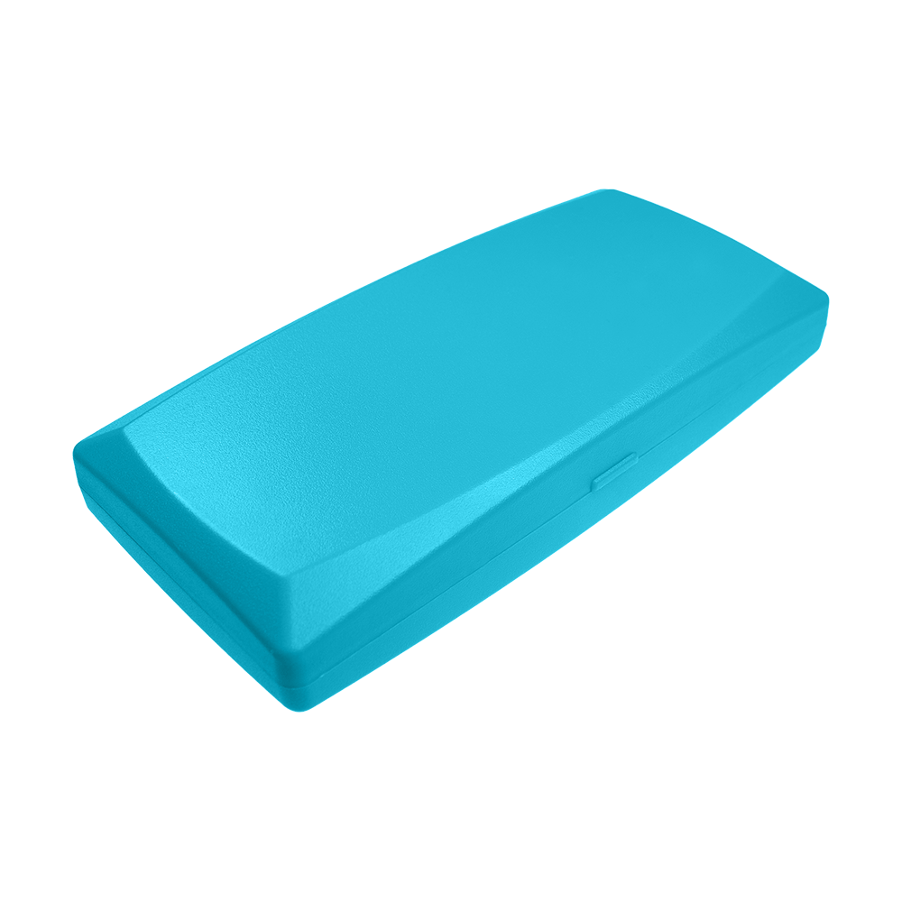 ABS Box Die Abbildung zeigt eine rechteckige, himmelblaue Kunststoffbox. Sie hat eine glatte Oberfläche und ist geschlossen.