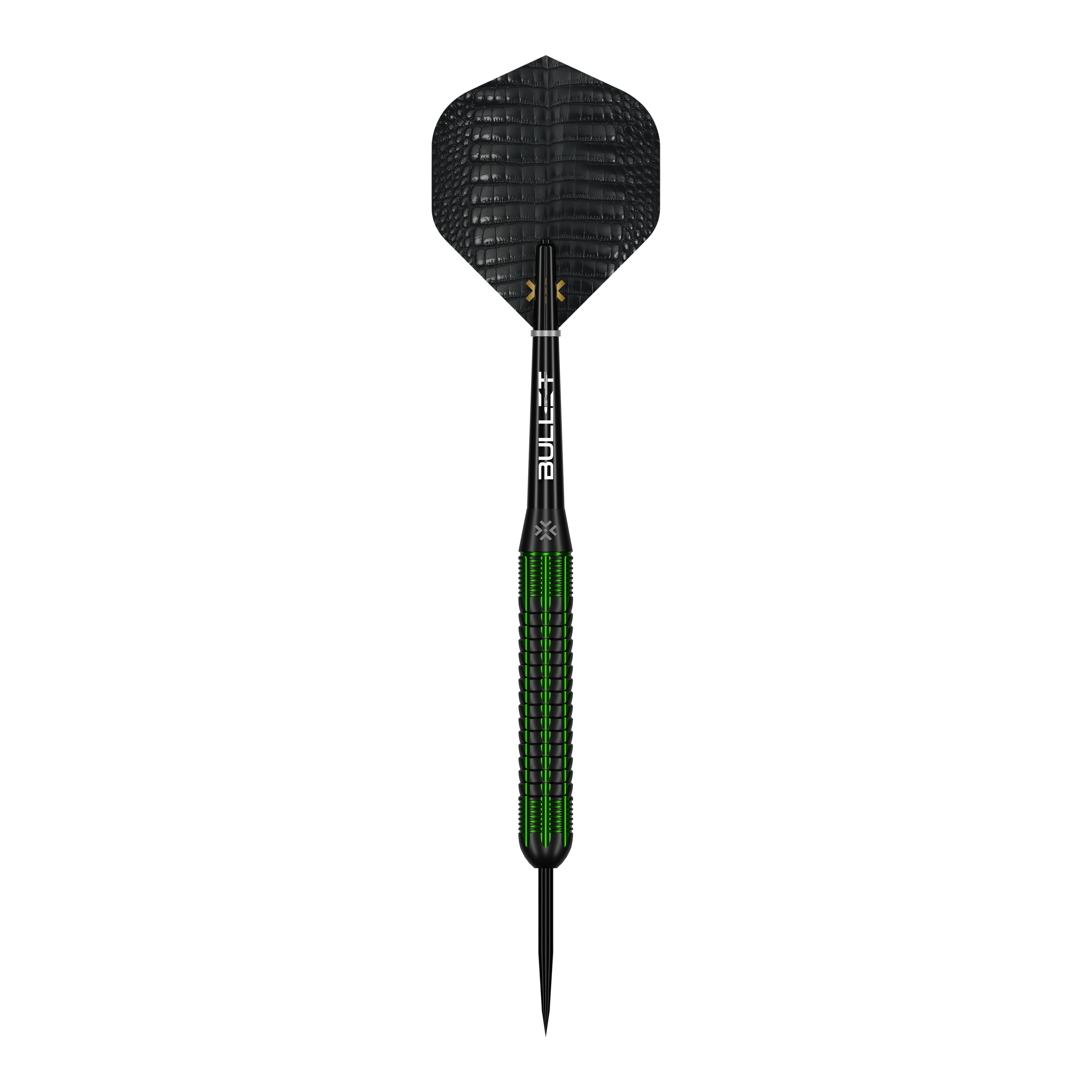 Dardos de acero de latón Bullet Gator - 22 g Das Bild zeigt die Bullet Gator Brass Steeldarts - 22g. Es handelt sich um Steeldarts mit einem Gewicht von 22 Gramm.