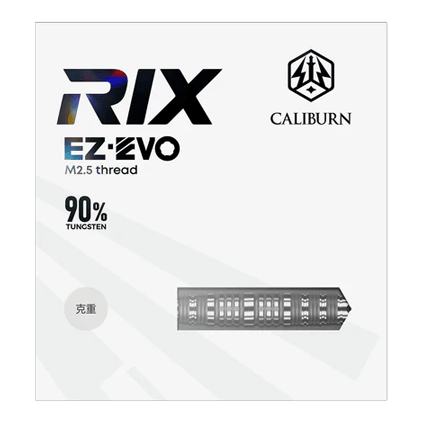 Dardos de acero Caliburn Rix EZ-EVO R6 Zu sehen ist der Caliburn Rix EZ-EVO R6 Steeldarts. Das Bild stellt die Besonderheiten und Form des Produkts dar.