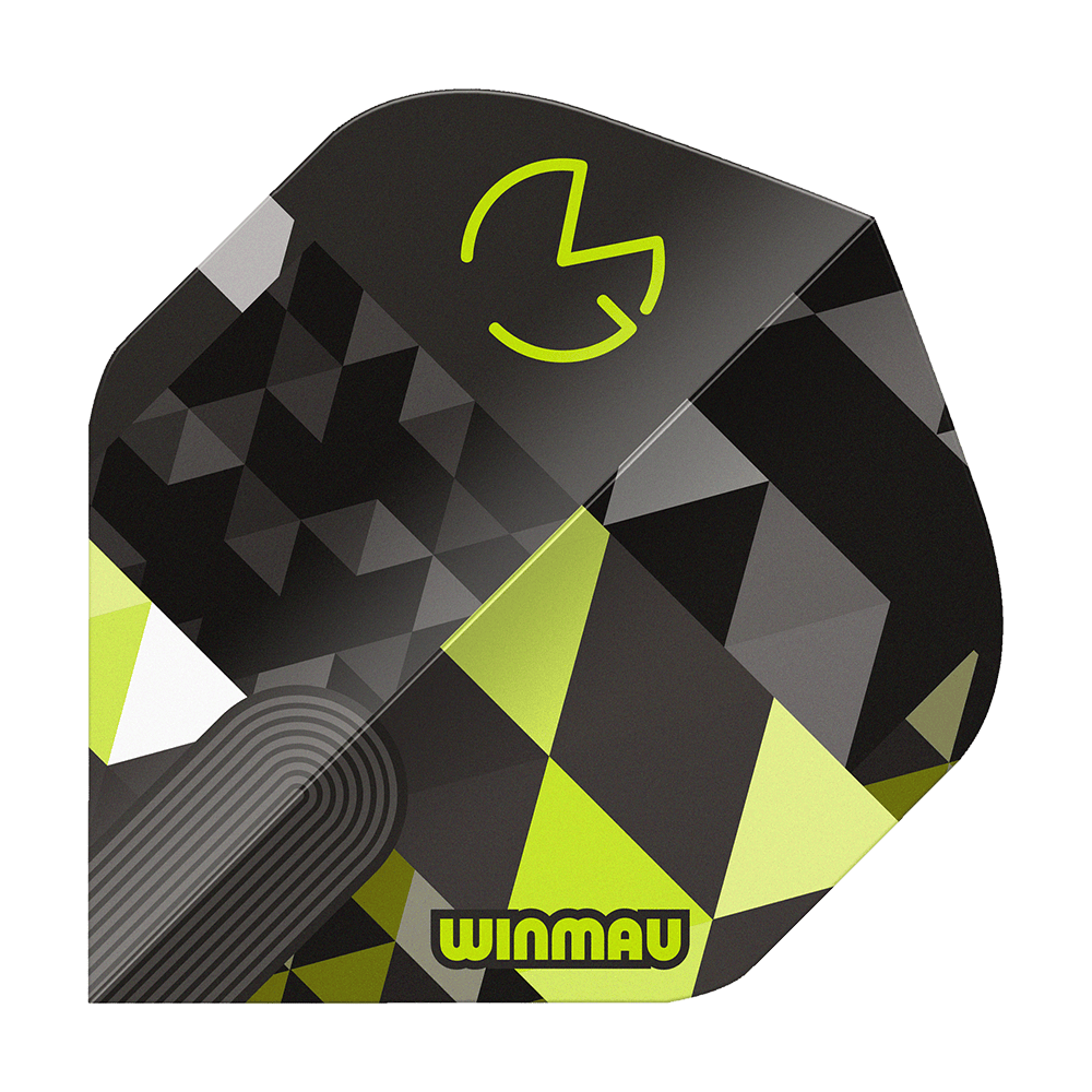 Winmau Prism Delta MvG Logo Verde N°2 Vuelos estándar Zu sehen ist Winmau Prism Delta MvG Logo Green No2 Standard Flights. Es handelt sich um Dart-Flights in grün mit MvG-Logo.
