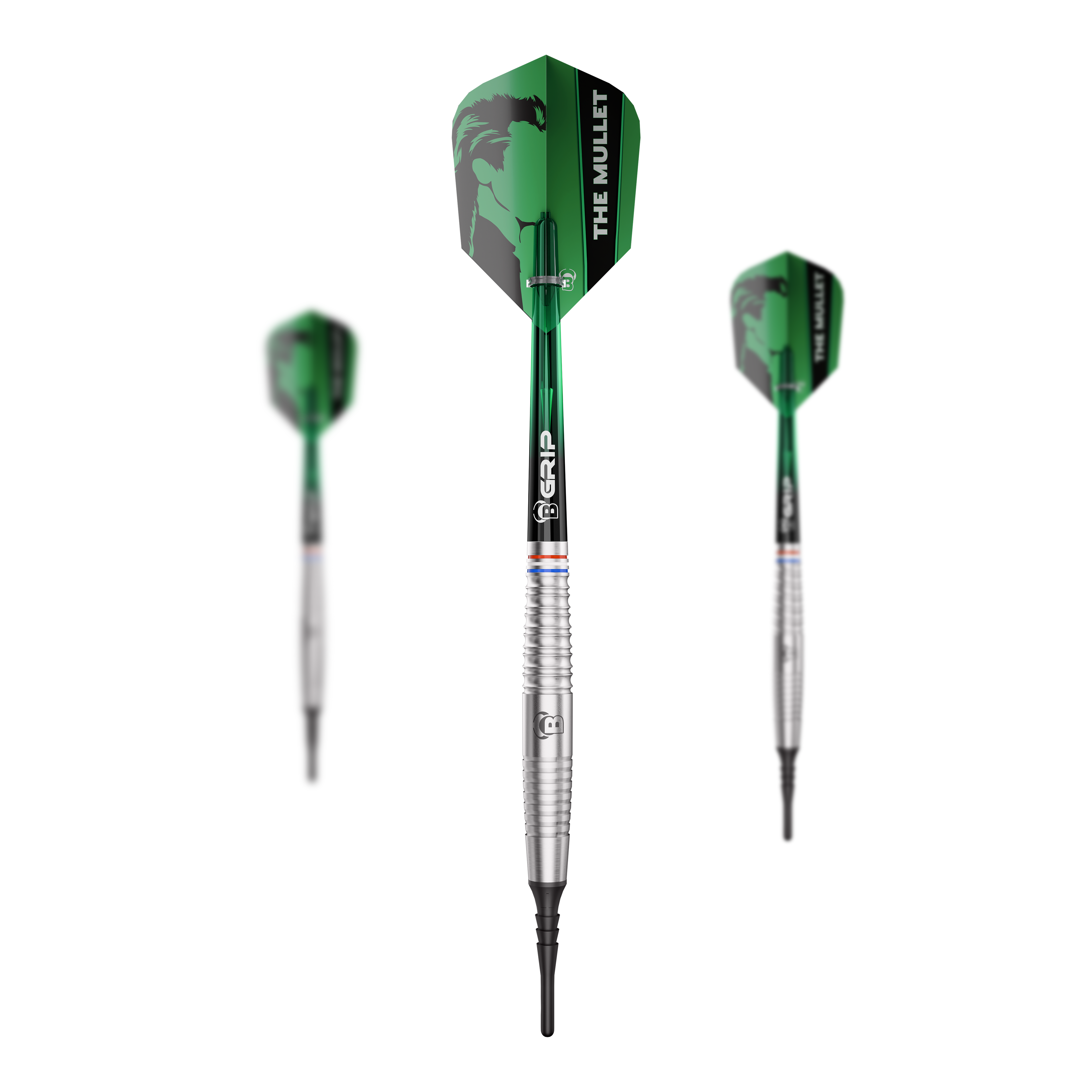 Das Bild stellt ein Set der Bulls Danny Jansen Softdarts mit 20g dar. Ideal für Dartspieler, die leichte Softdarts bevorzugen.