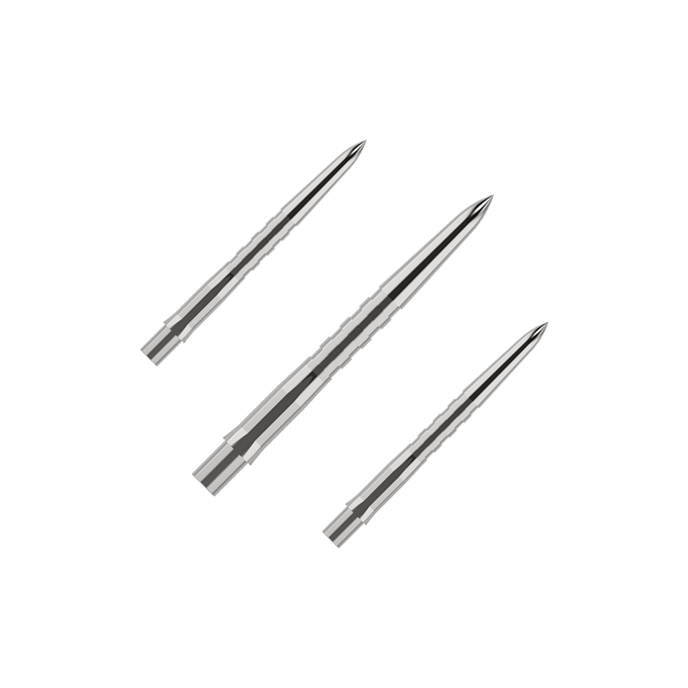 Puntas de dardos de acero Mission Caliburn EVO System - Ranuradas - Plata