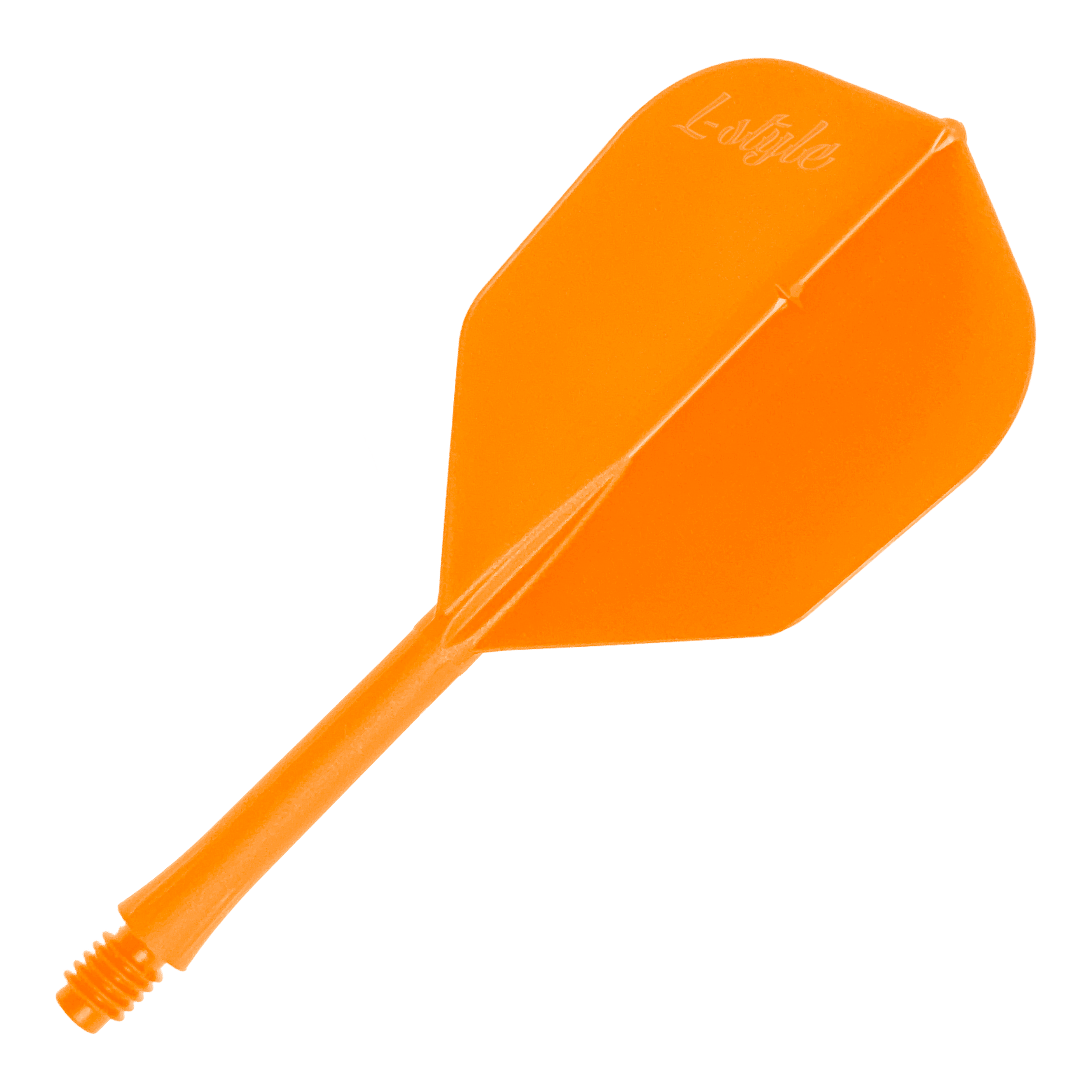 Vuelos en barra estilo L 2BA L3 - 260 Ein Einzelstück eines BarFlight Dartflugs in Neonorange ist abgebildet. Das Produkt ist für Dartpfeile geeignet.