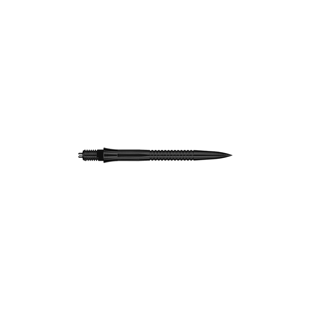 Puntas de dardo Caliburn EZ-EVO - Ranuradas - Negras Zu sehen ist eine EVO201 Caliburn EZ-EVO Dartspitze mit Rillen in Schwarz und einer Länge von 28 mm. Die Dartspitze eignet sich besonders für den Einsatz im Dartsport.