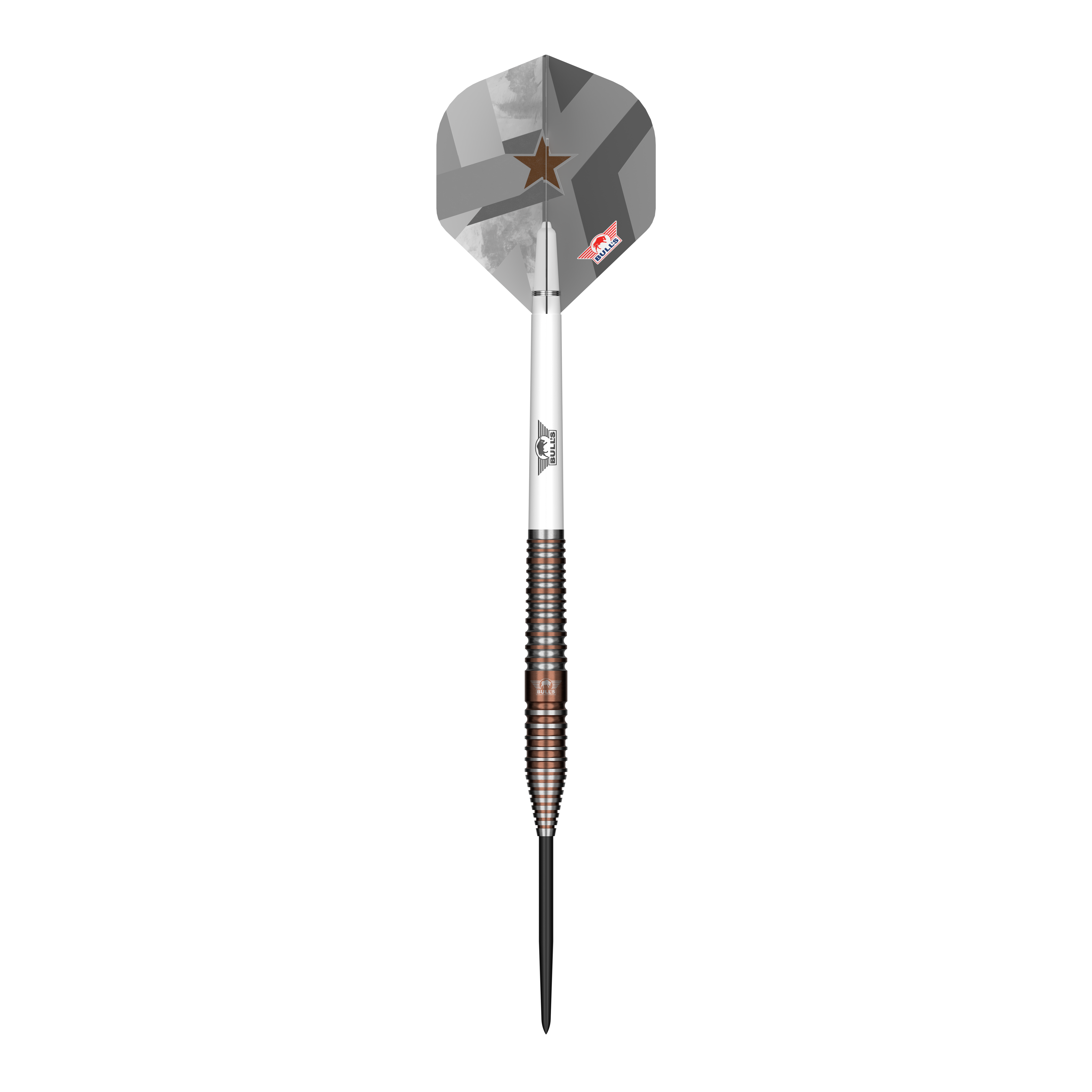 Dardos de acero Bulls NL Max Hopp E5 Abgebildet ist der Bulls NL Max Hopp E5 Steeldarts. Der Dartpfeil hat ein modernes Design und eignet sich für Steeldart-Spieler.