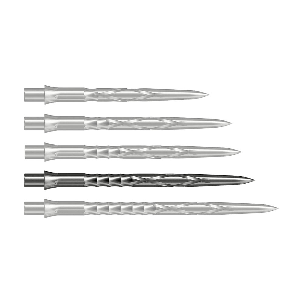 Puntas de dardos de acero Caliburn System - HAN G2 - Plata Auf dem Bild ist eine Caliburn Evo System Steeldartspitze HAN G2 in Silber und 36 mm Länge zu sehen. Sie ist speziell für Steeldarts geeignet.