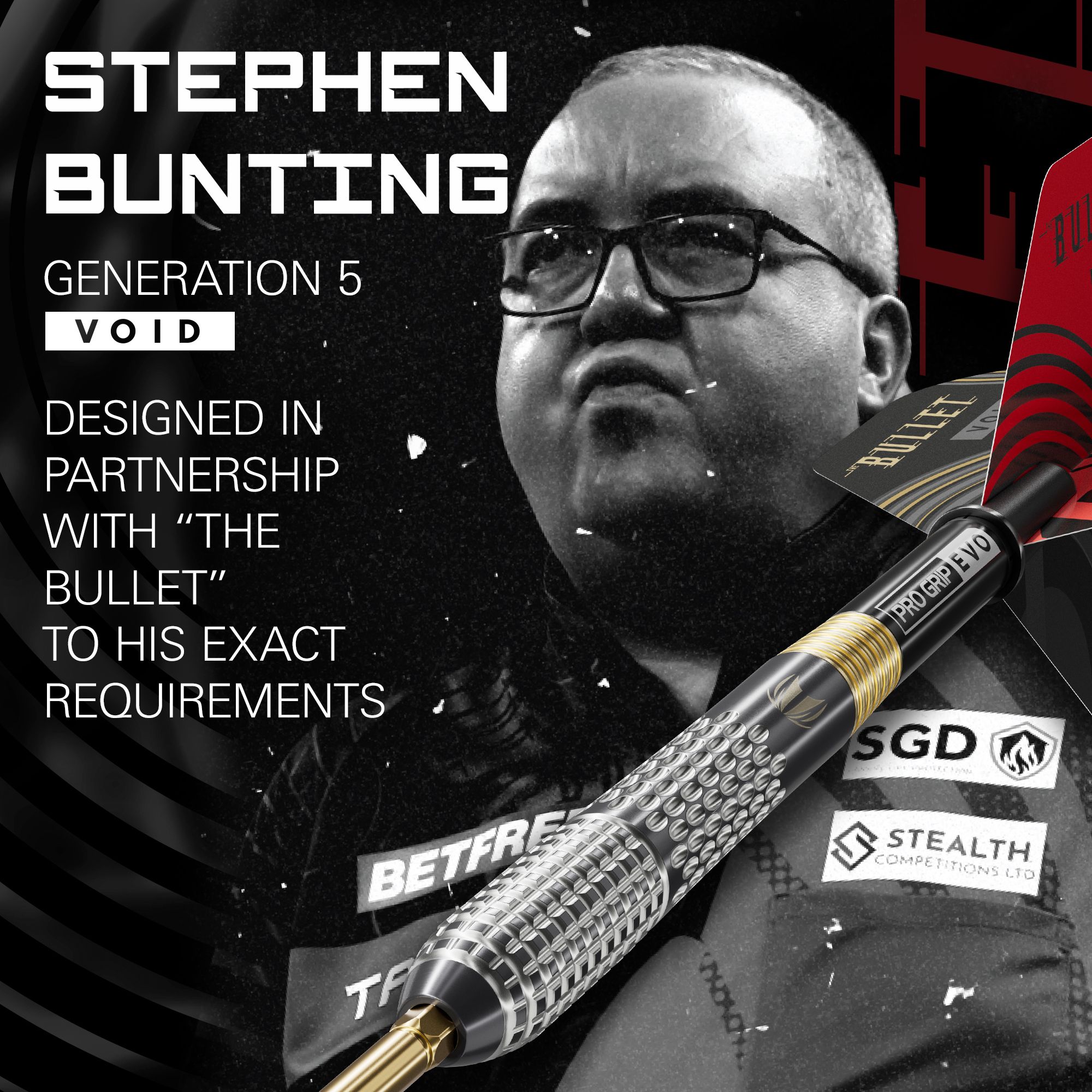 Dardos de acero Target Stephen Bunting GEN5 Void Swiss Point Abgebildet sind die Target Stephen Bunting GEN5 Void Swiss Point Steeldarts. Diese Steeldarts zeichnen sich durch ihr modernes Design und ihre hochwertige Verarbeitung aus.