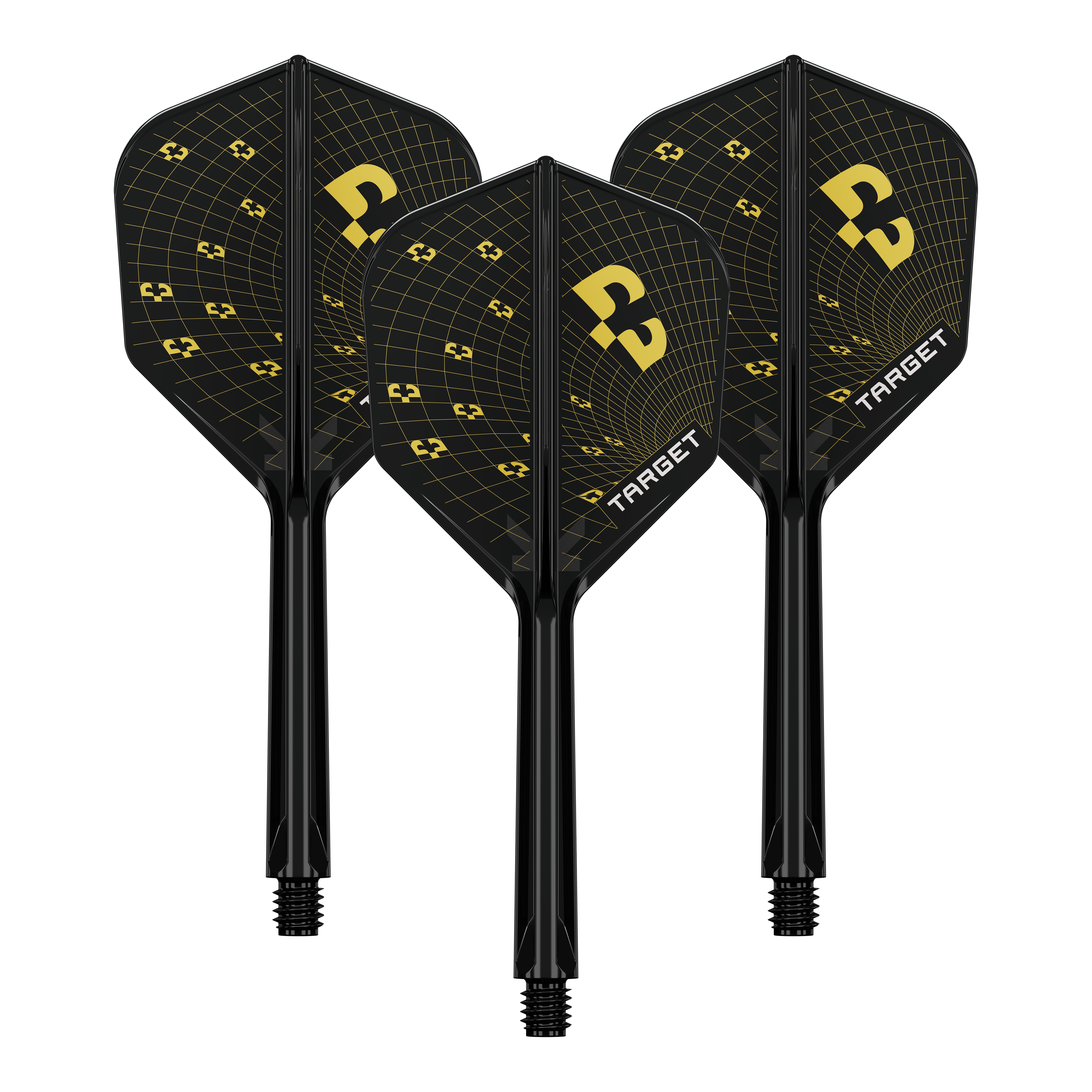 Vuelos Target K-Flex Bolide No6 Foto eines Sets von Dart-Flights, vermutlich Target K-Flex Bolide No6 in 33mm. Es sind mehrere der Flights zu sehen.