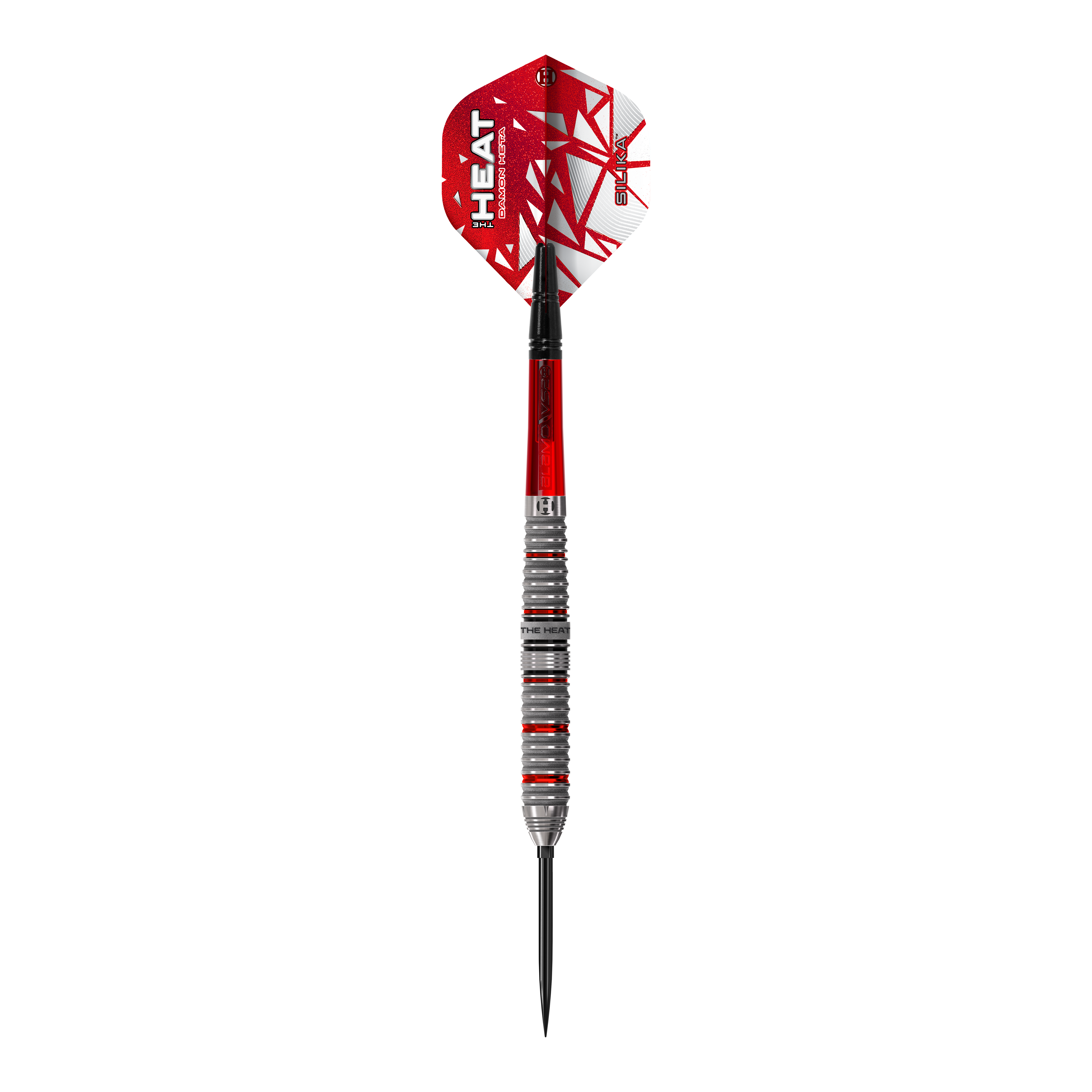 Zu sehen ist das Produkt Harrows Damon Heta Series 4 Quick Point Steeldarts. Die Darts bieten dem Spieler eine hochwertige und professionelle Ausrüstung.