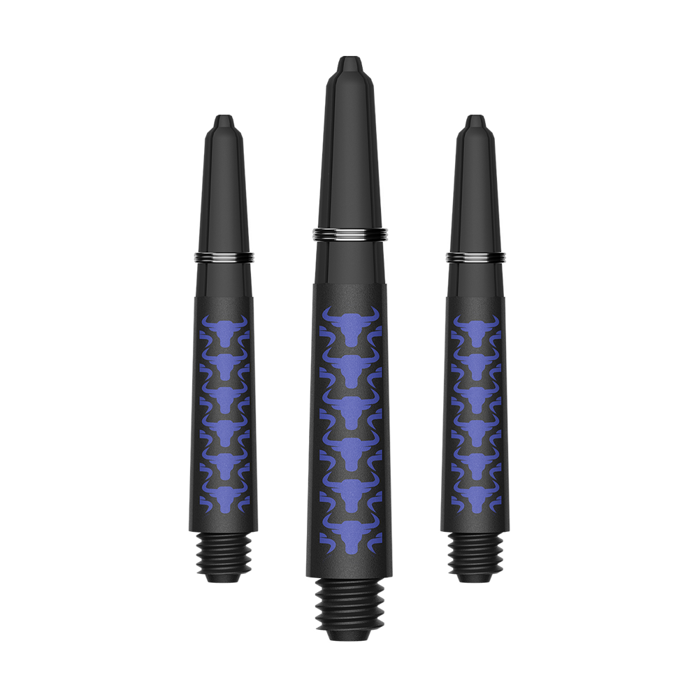 Ejes de carbono Bulls NL Capo - Azul Zu sehen sind BullsNL Capo Carbon Shafts in Blau, Größe Short 34mm. Das Produkt ist ein Set aus Kohlefaser-Dartschäften.