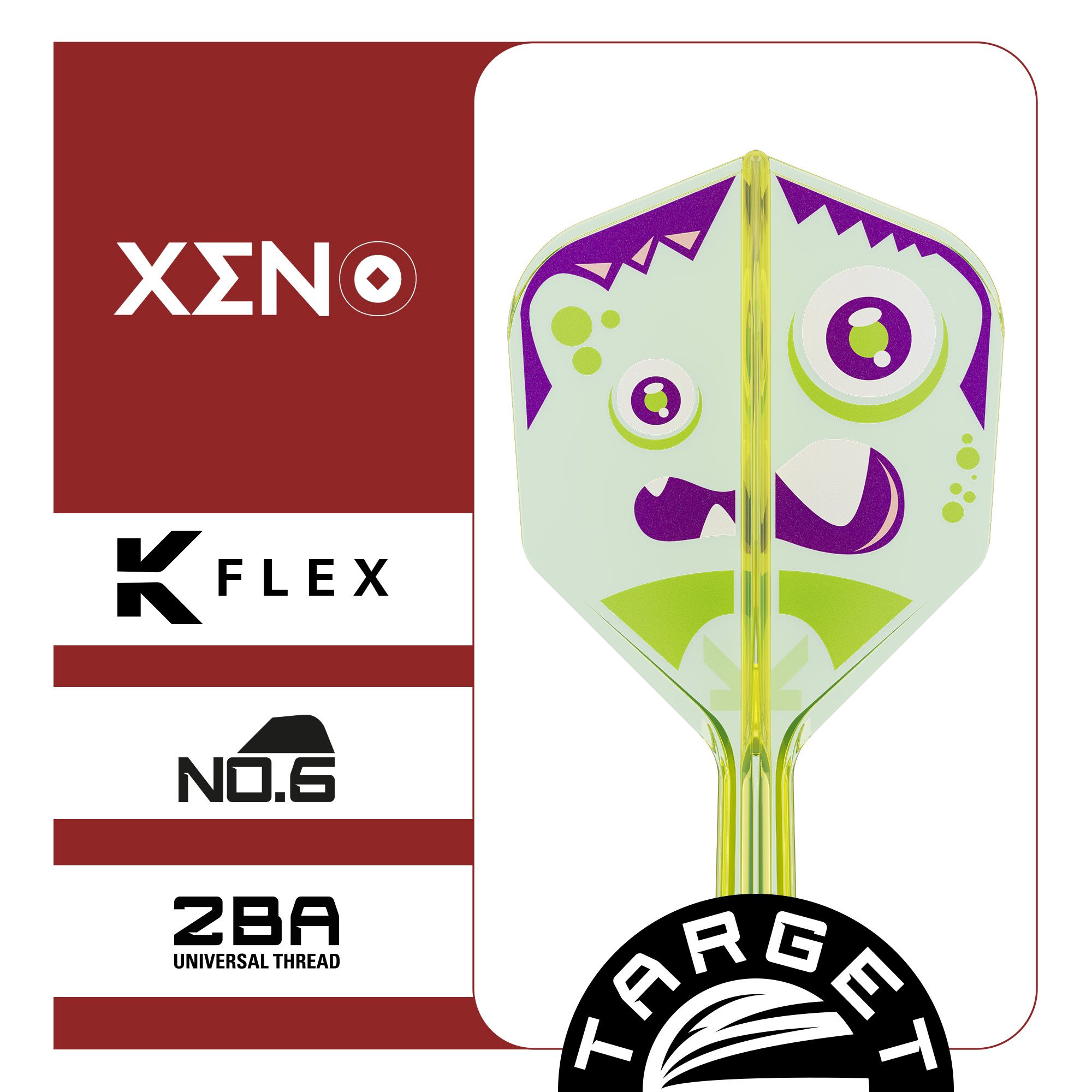 Vuelos Target Japan K-Flex Xeno No6 Das Bild zeigt die Target Japan K-Flex Xeno No6 Flights. Dies sind Dartflights mit modernem Design.