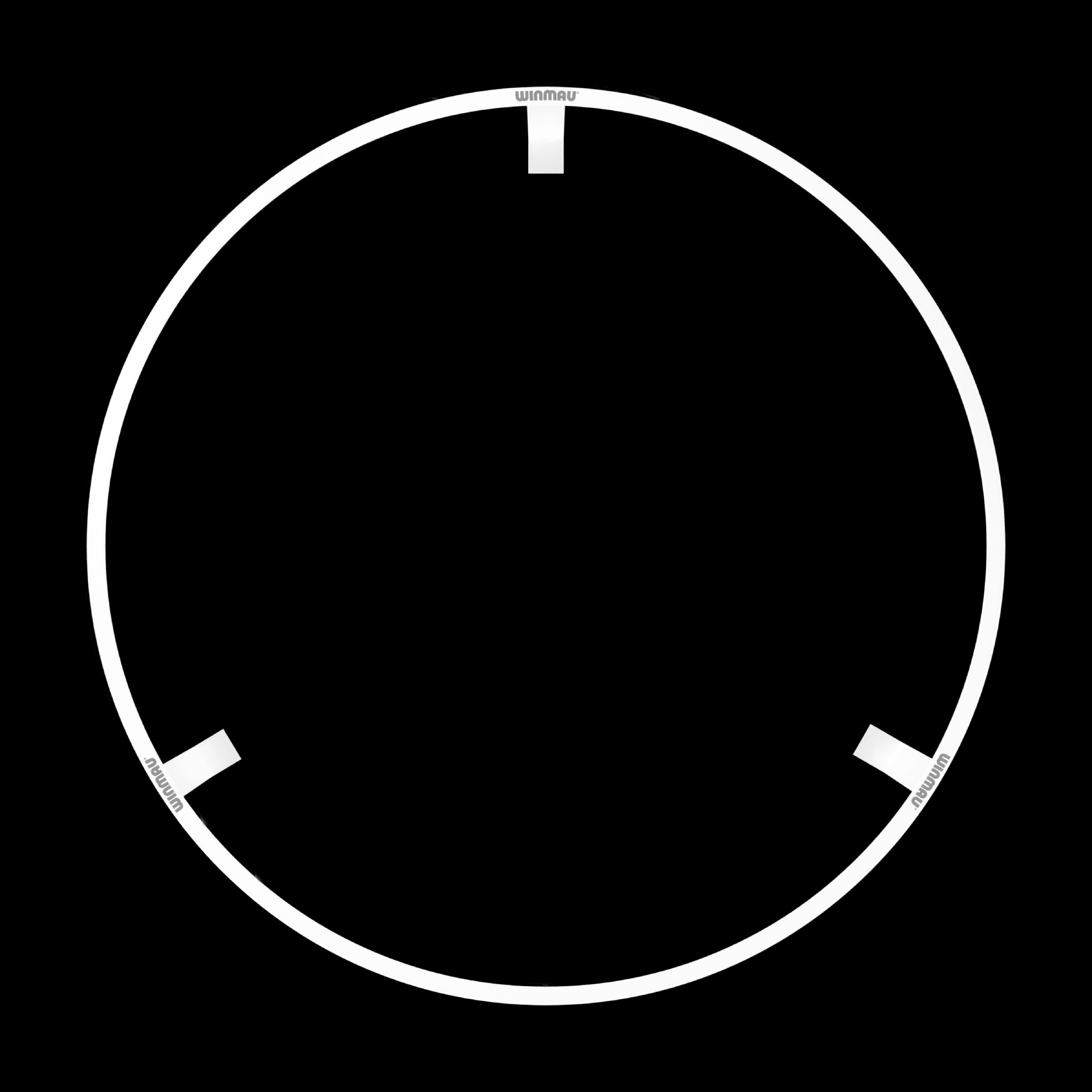 Luz LED para diana Winmau Plasma Ice Das Bild zeigt das Produkt "Winmau Plasma Ice LED Dartboard Light". Es ist ein runder LED-Lichtring mit drei Halterungen.