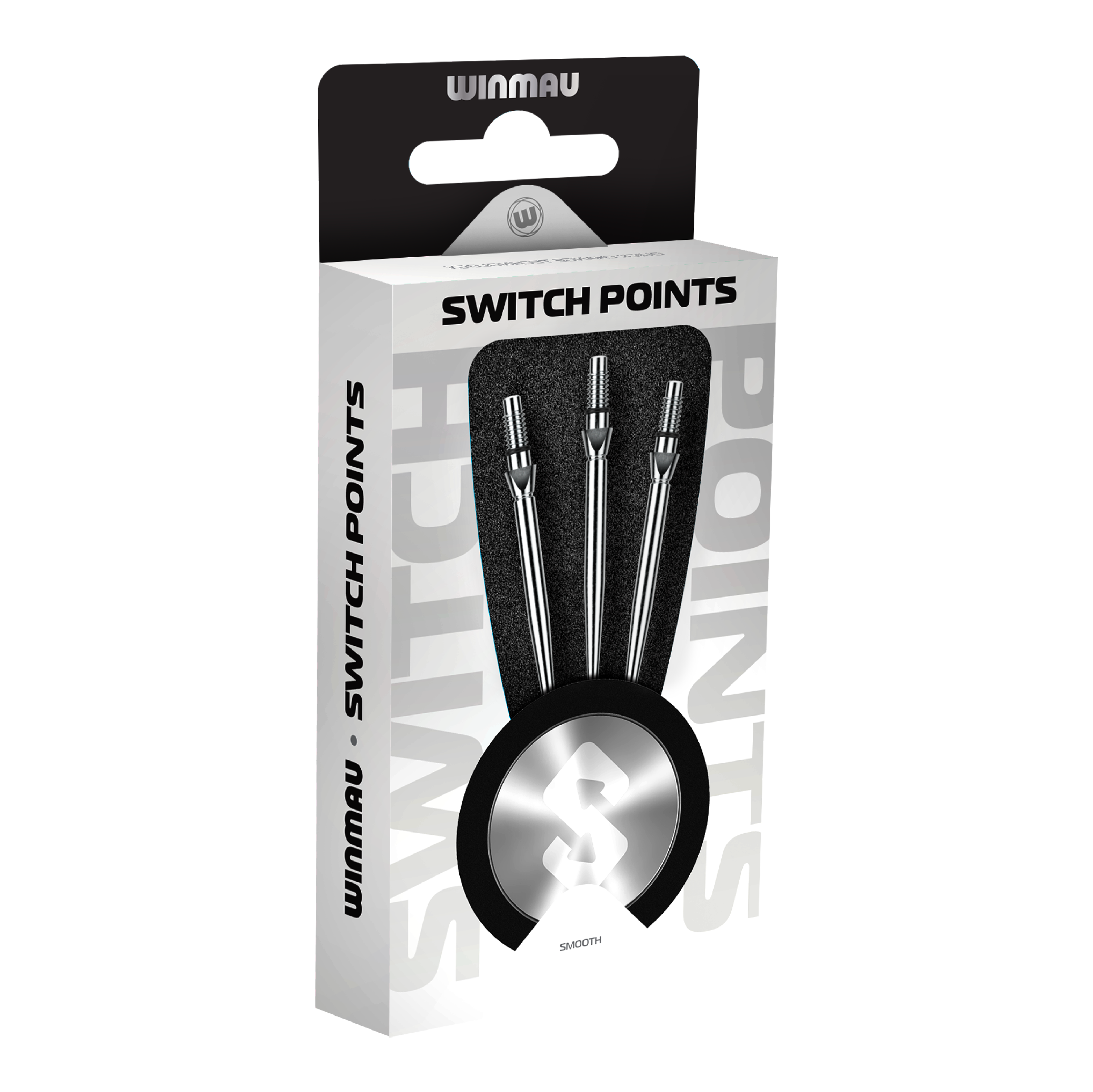Puntas de dardos Winmau Switch Point de acero liso - Efecto plateado Abgebildet sind Winmau Switch Point Smooth Steeldartspitzen in Silver Effect. Diese glatten Dartspitzen sind silbern und für Steeldarts geeignet.
