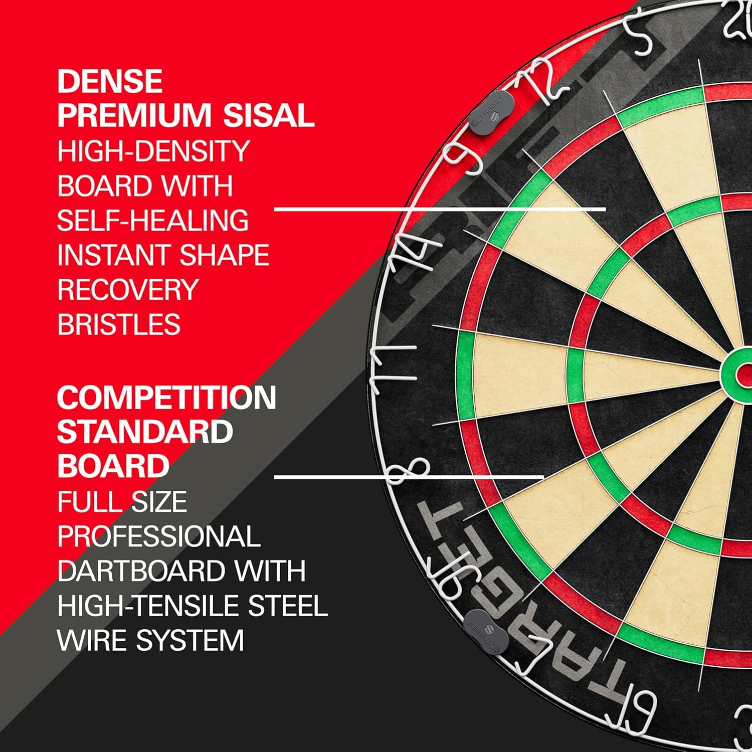 Juego de dardos de acero Target Rift Das Bild zeigt das Target Rift Steeldartboard Set. Das Set ist ideal für Dartspieler geeignet.