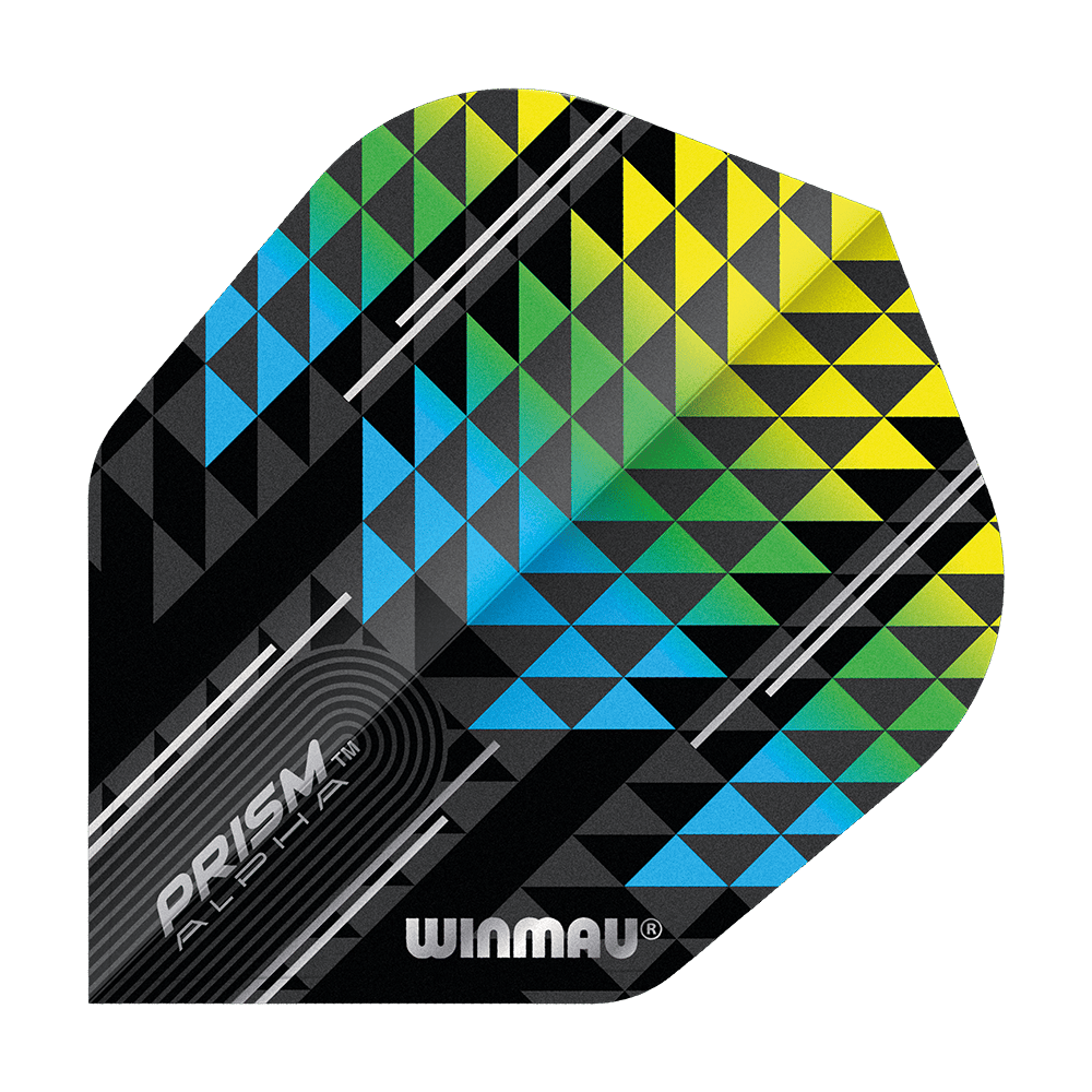 Winmau Prism Alpha Blau Grün Gelb No6 Flights