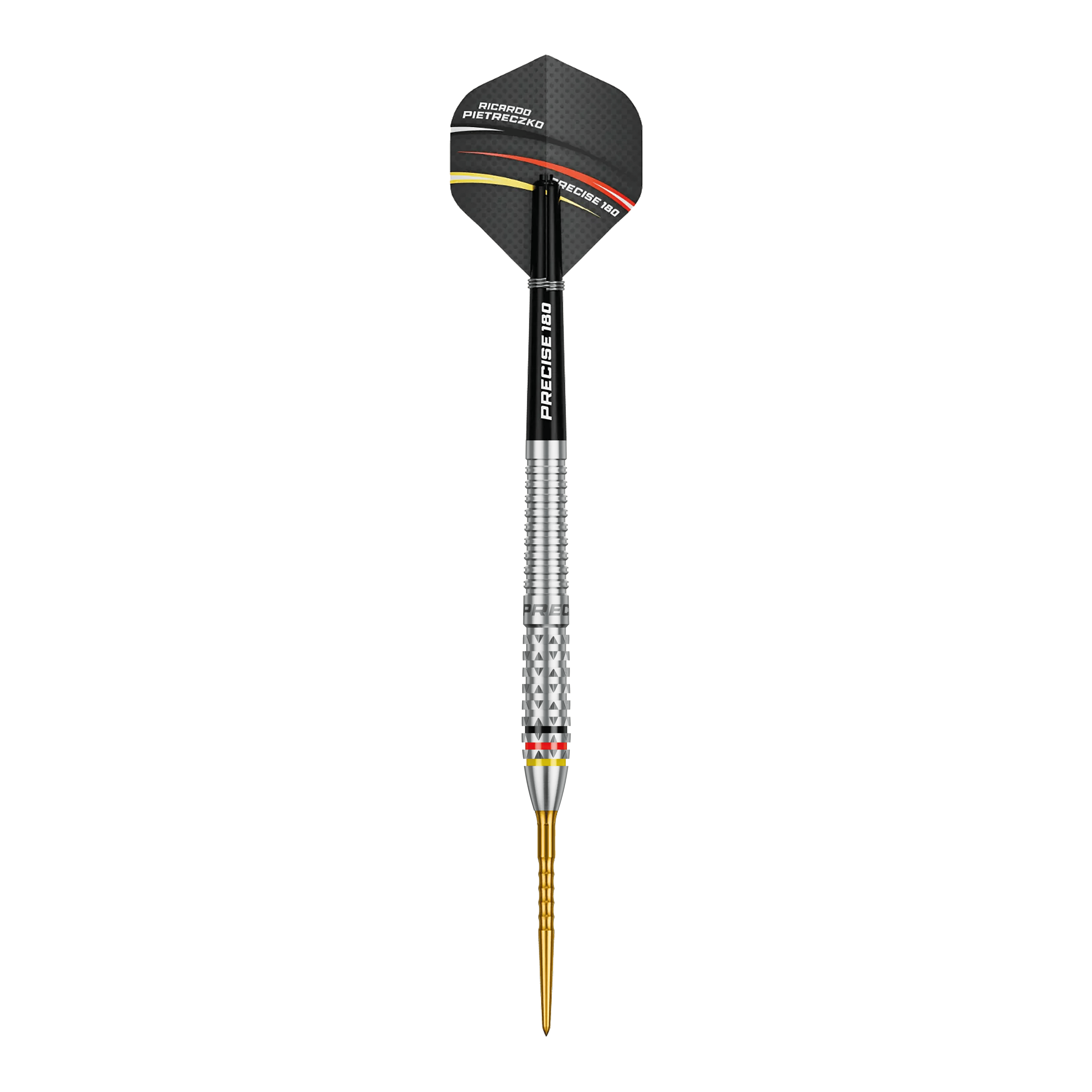 Dardos de acero Precise 180 Ricardo Pietreczko GEN1 Hier ist ein Precise 180 Ricardo Pietreczko GEN1 Steeldart abgebildet. Der Dartpfeil ist für das Steeldartspiel konzipiert.
