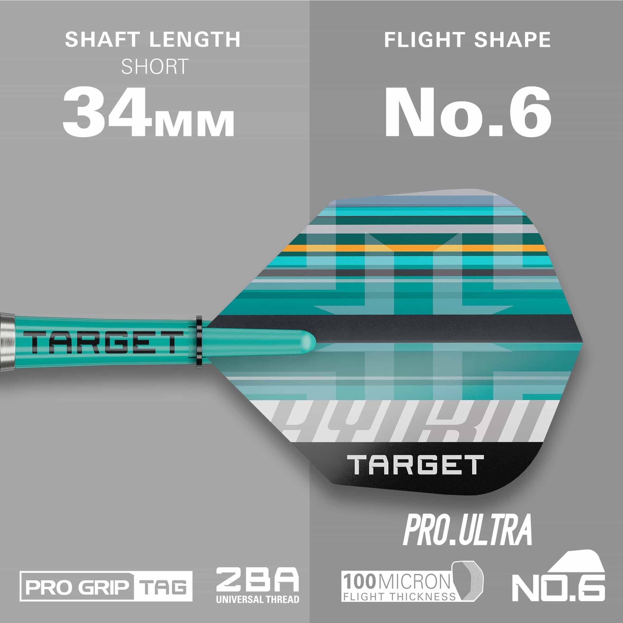 Dardos blandos Target Hydro 12 Das Bild zeigt die Target Hydro 12 Softdarts. Sie sind in einem modernen Design für Dartspieler gefertigt.