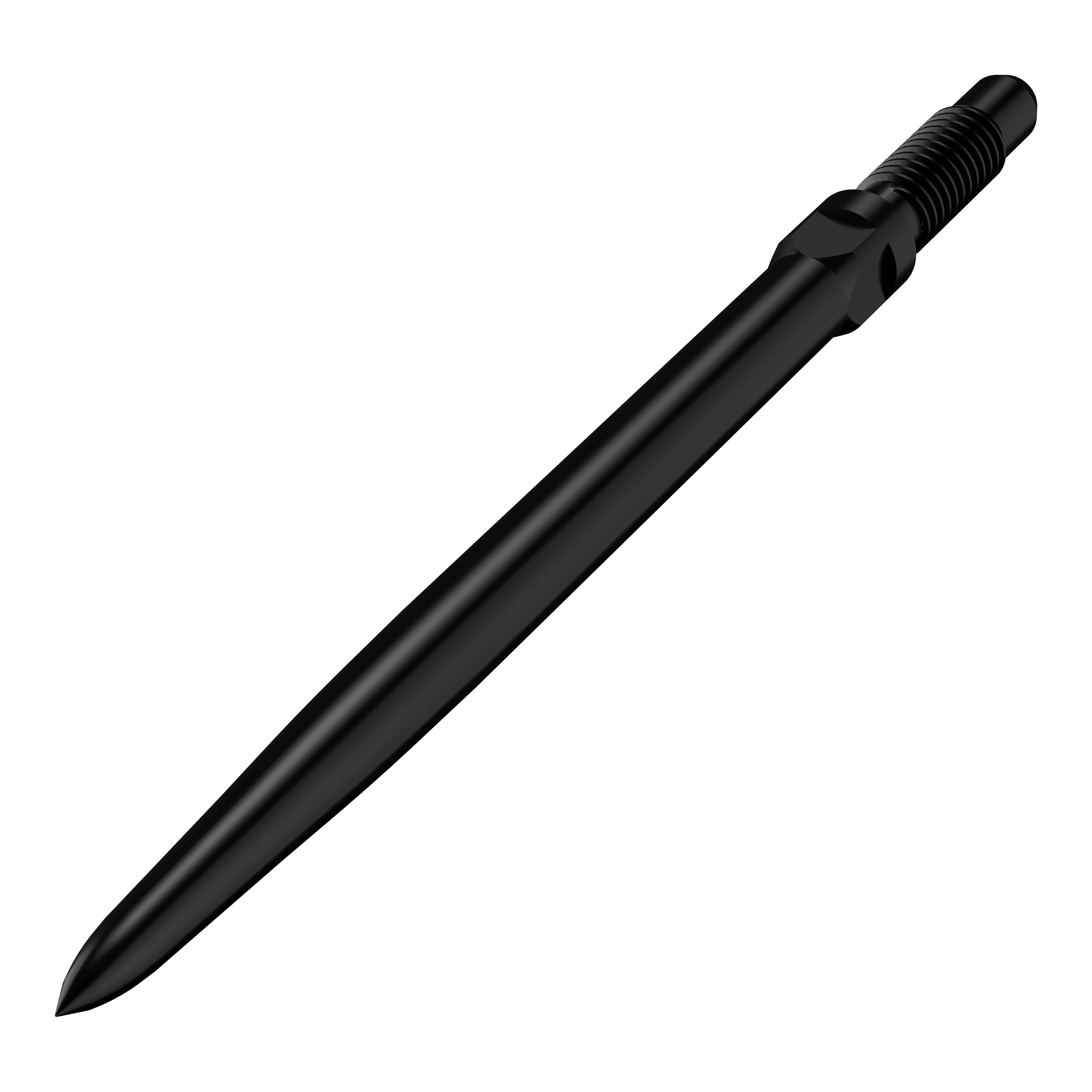 Puntas de dardo convertibles Bulls NL - Lisas - Negras Das Bild zeigt einen Artikel mit dem Namen BU57700_BullsNL_Convertible_Points_Smooth_Schwarz_32mm_2. Abgebildet sind wahrscheinlich schwarze, glatte Dartspitzen in der Größe 32 mm.