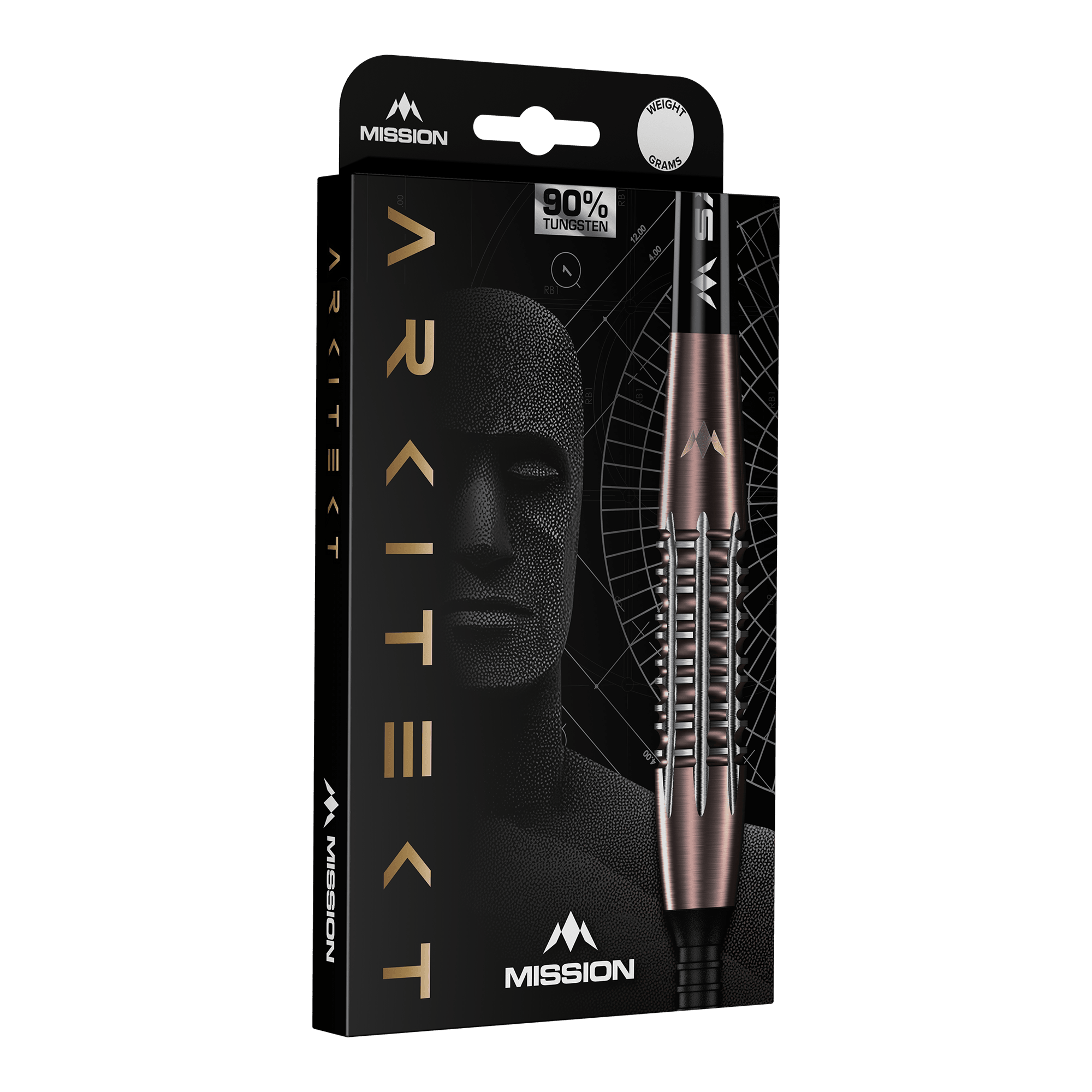 Mission Arkitekt Dardos de acero PVD de sílice de bronce - 23,5 g Abgebildet ist Mission Arkitekt Bronze Silika PVD Steeldarts - 23,5g. Die Darts besitzen ein glänzendes bronzenes Finish.