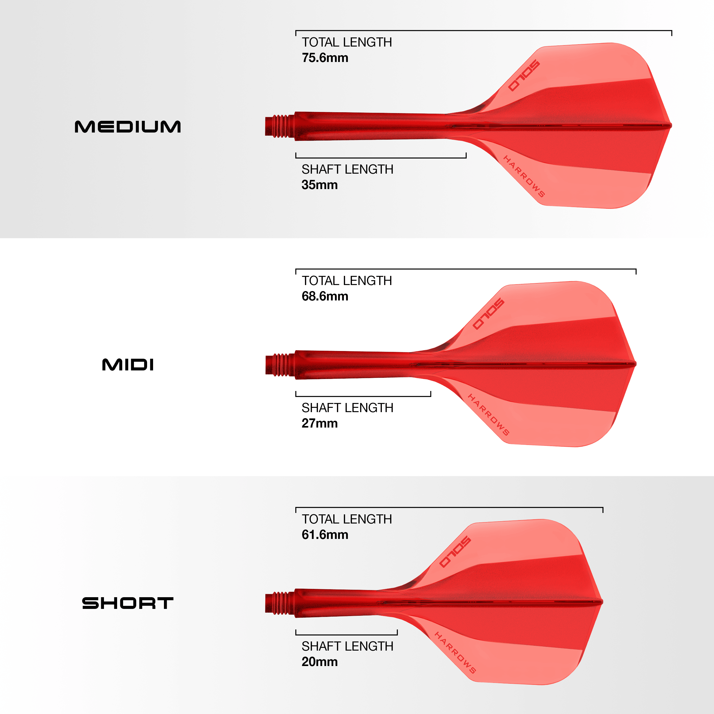 Sistema de eje de vuelo Harrows Solo No6 - Rojo Auf diesem Bild ist das Harrows Solo No6 Flight-Shaft-System in Rot zu sehen. Das Produkt dient zur Befestigung und Stabilisierung von Flights am Dartpfeil.