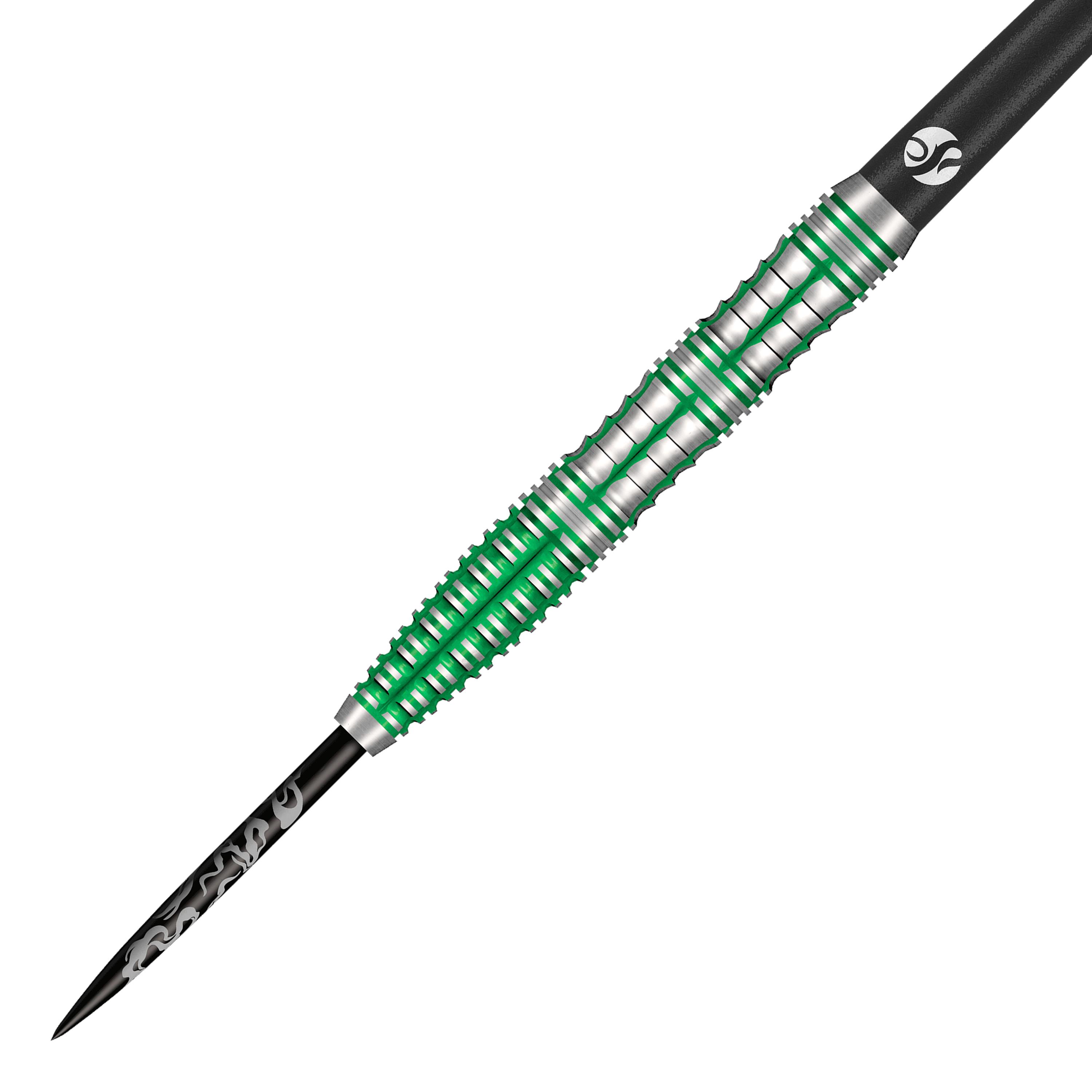 Abgebildet sind die Shot Alchemy Mythril Steeldarts. Sie sind für Präzision und gute Spielbarkeit bekannt.