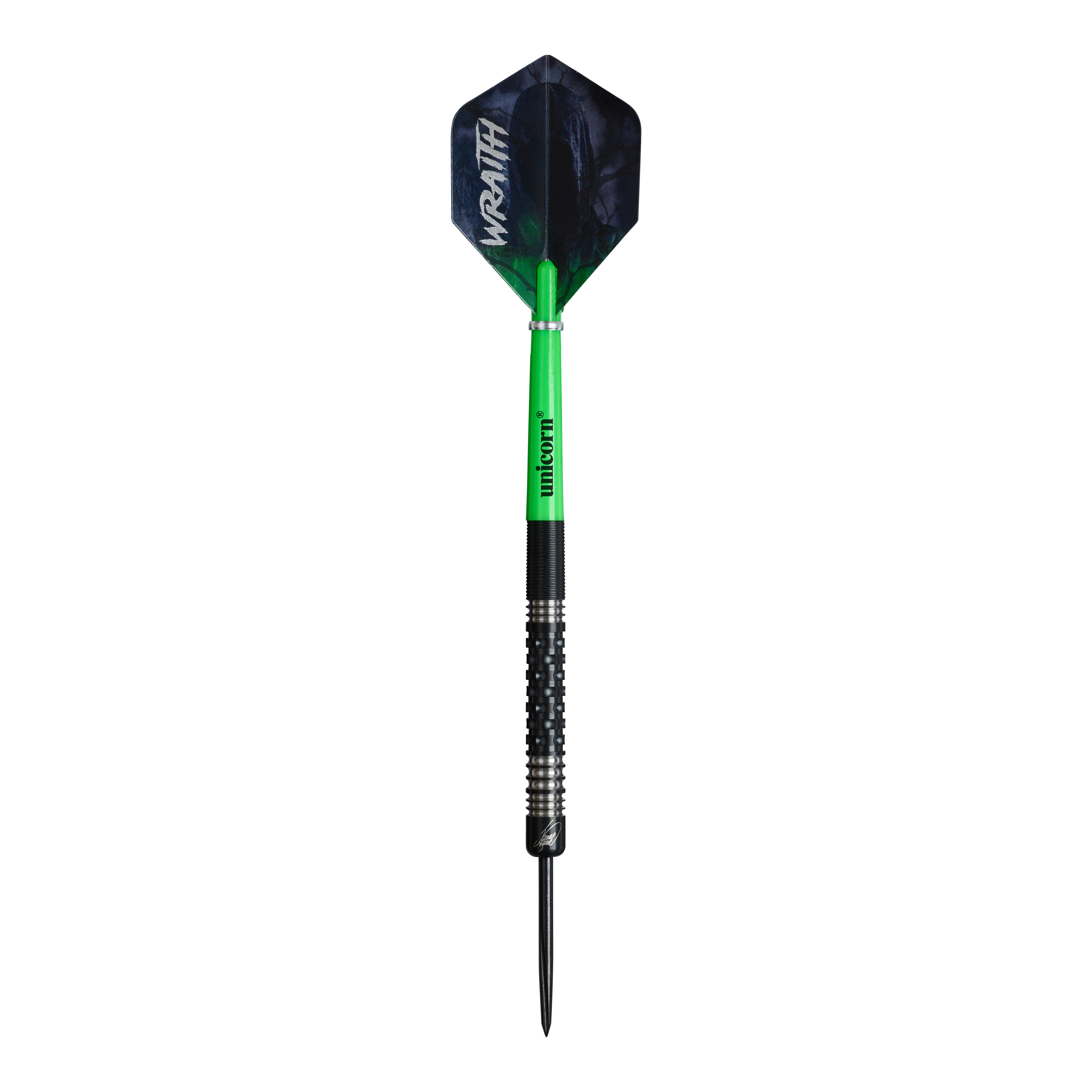 Unicorn Wraith James Wade Steeldarts sind auf dem Bild dargestellt. Sie haben ein modernes Design und sind hochwertig verarbeitet.