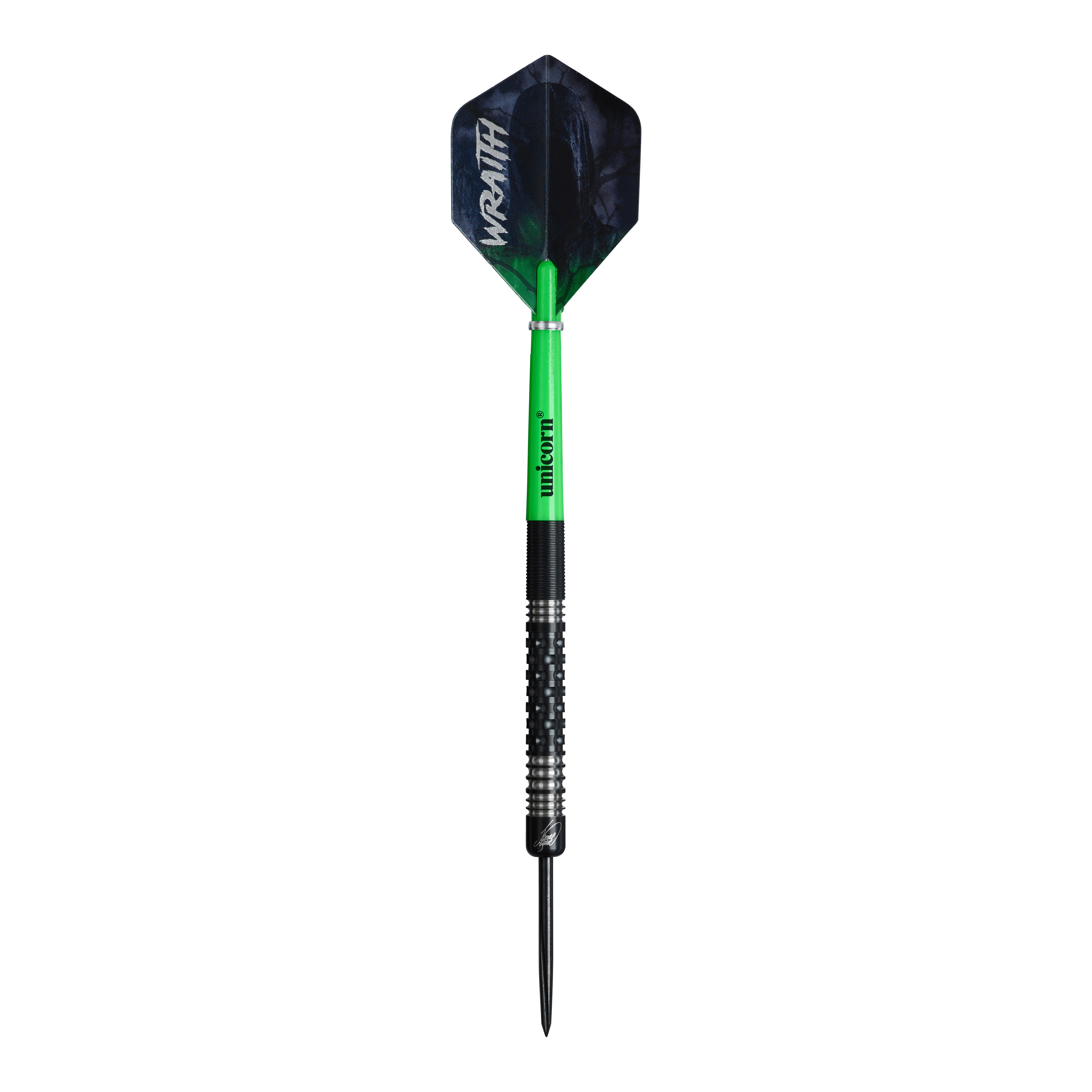 Dardos de acero Unicorn Wraith James Wade Unicorn Wraith James Wade Steeldarts sind auf dem Bild dargestellt. Sie haben ein modernes Design und sind hochwertig verarbeitet.