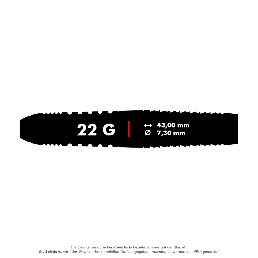 Dardos de acero con punta suiza Target Crux Japan Courage - 22 g