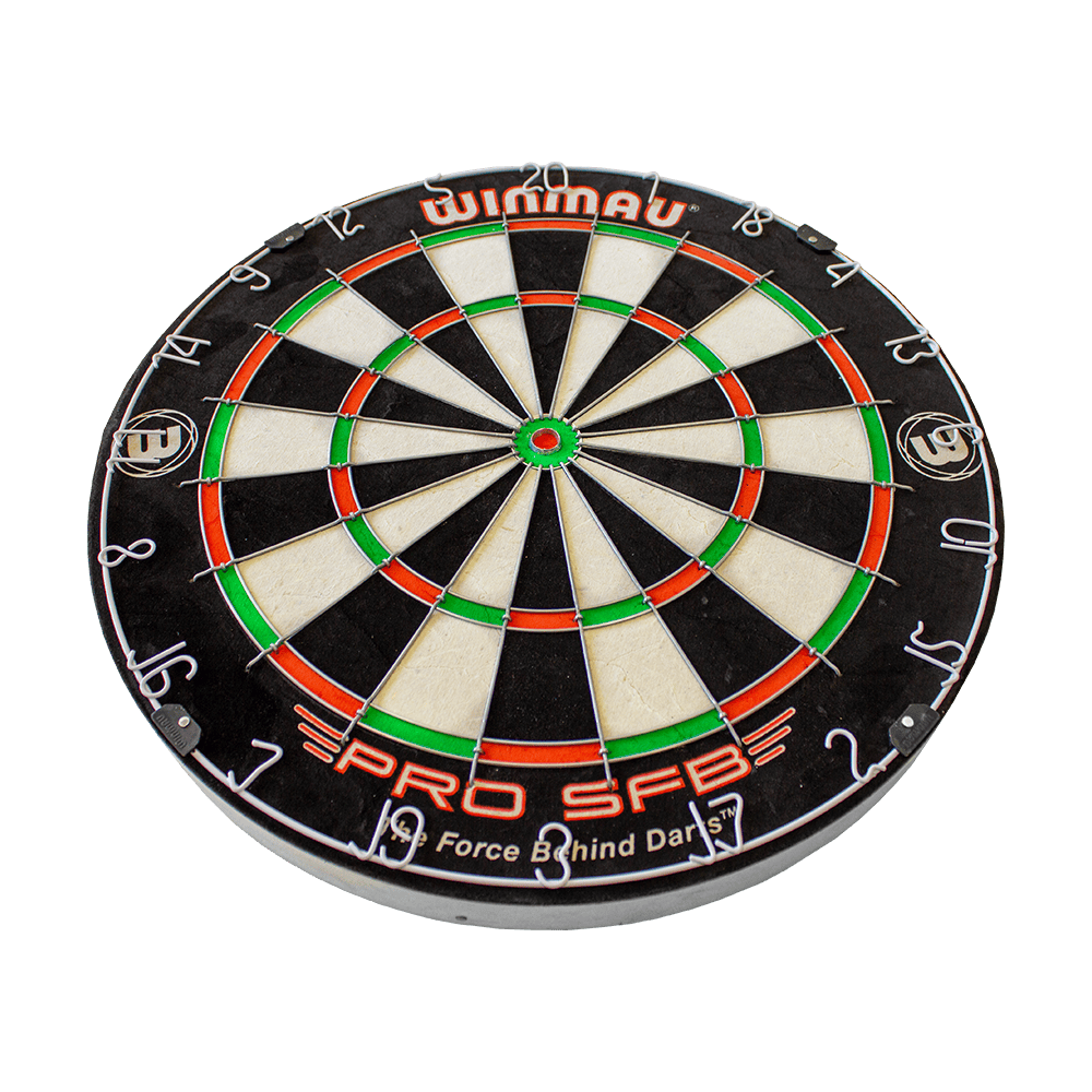 1602_Winmau_Pro_SFB_Dartboard_2 Winmau Pro SFB Dartboard aus Frontalansicht. Die Boardaufteilung ist deutlich dargestell.