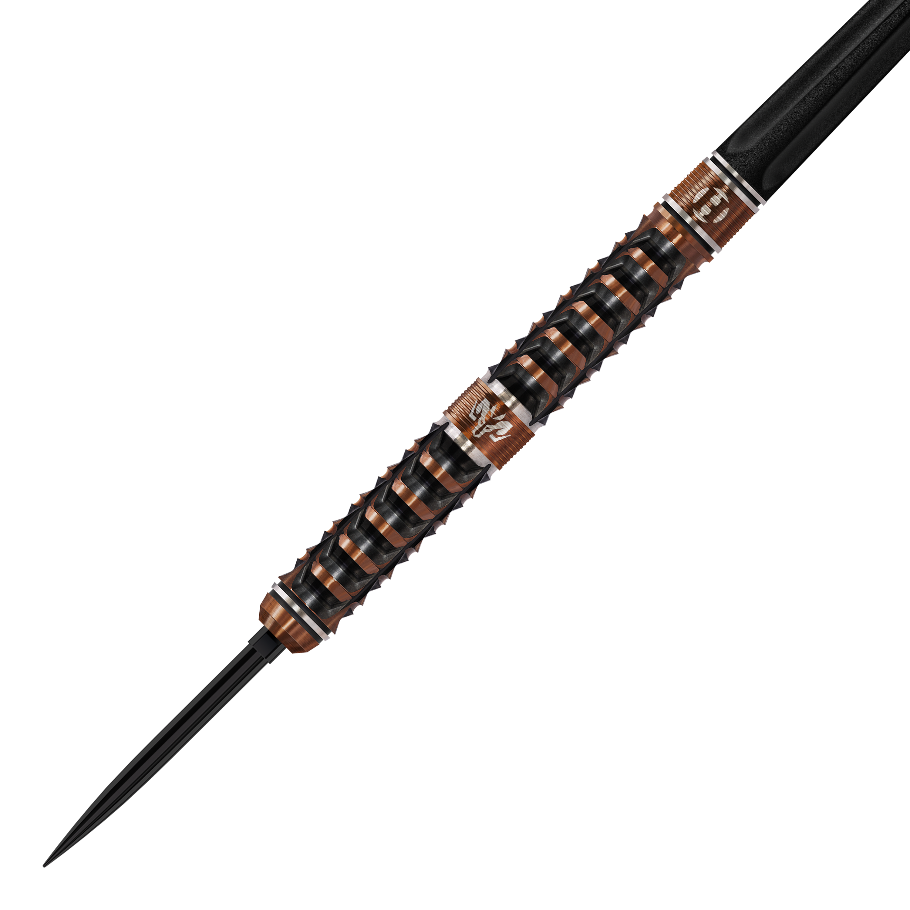 Dardos de acero de punta rápida Harrows Tungsten Trinity Harrows Wolfram Trinity Quick Point Steeldarts sind auf diesem Bild abgebildet. Diese Steeldarts sind für präzises Dartspiel konzipiert.