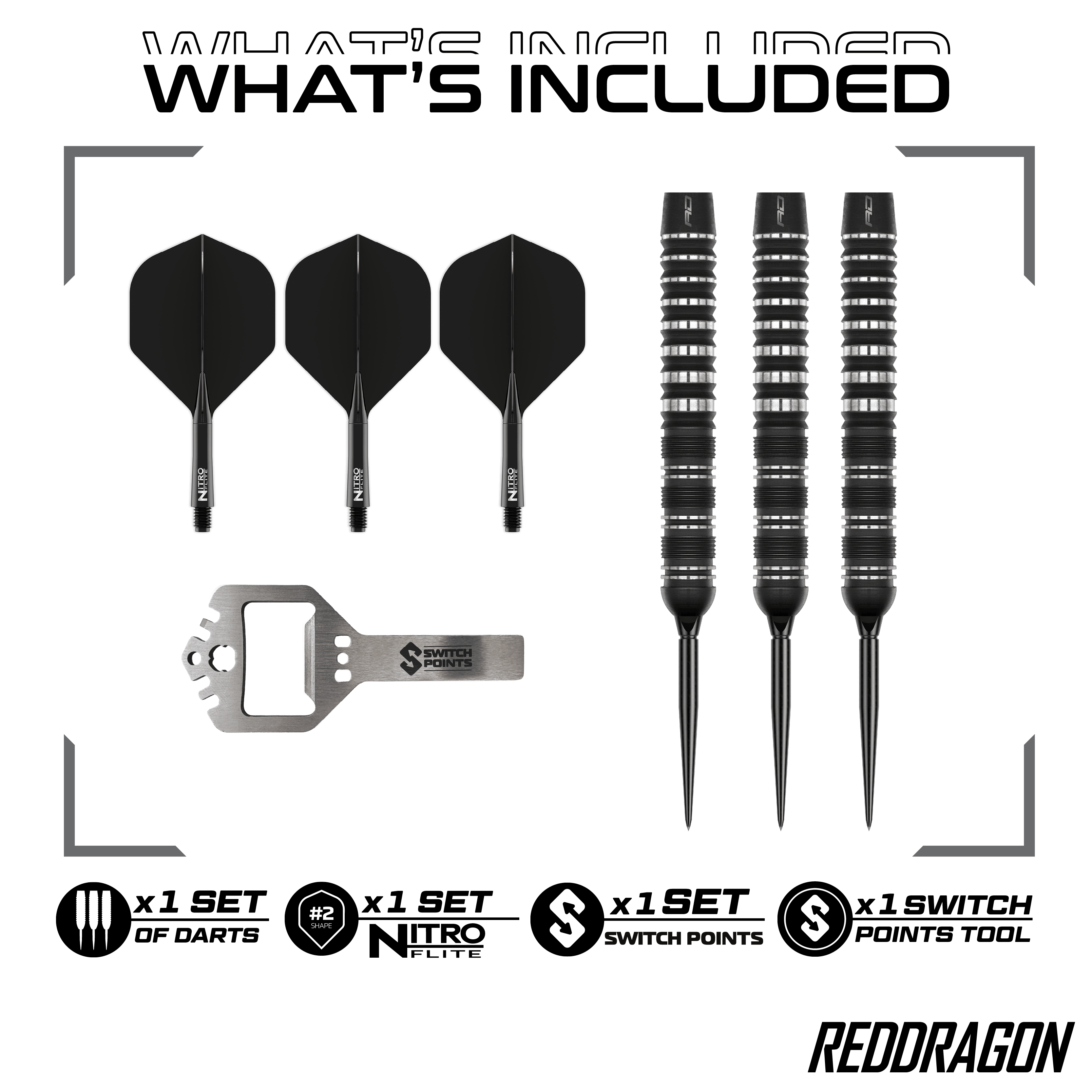 Dardos de acero Red Dragon Sable Parallel Switch Point Hier ist der Red Dragon Sable Parallel Switch Point Steeldarts zu sehen. Diese Steeldarts stehen für Qualität und Langlebigkeit.