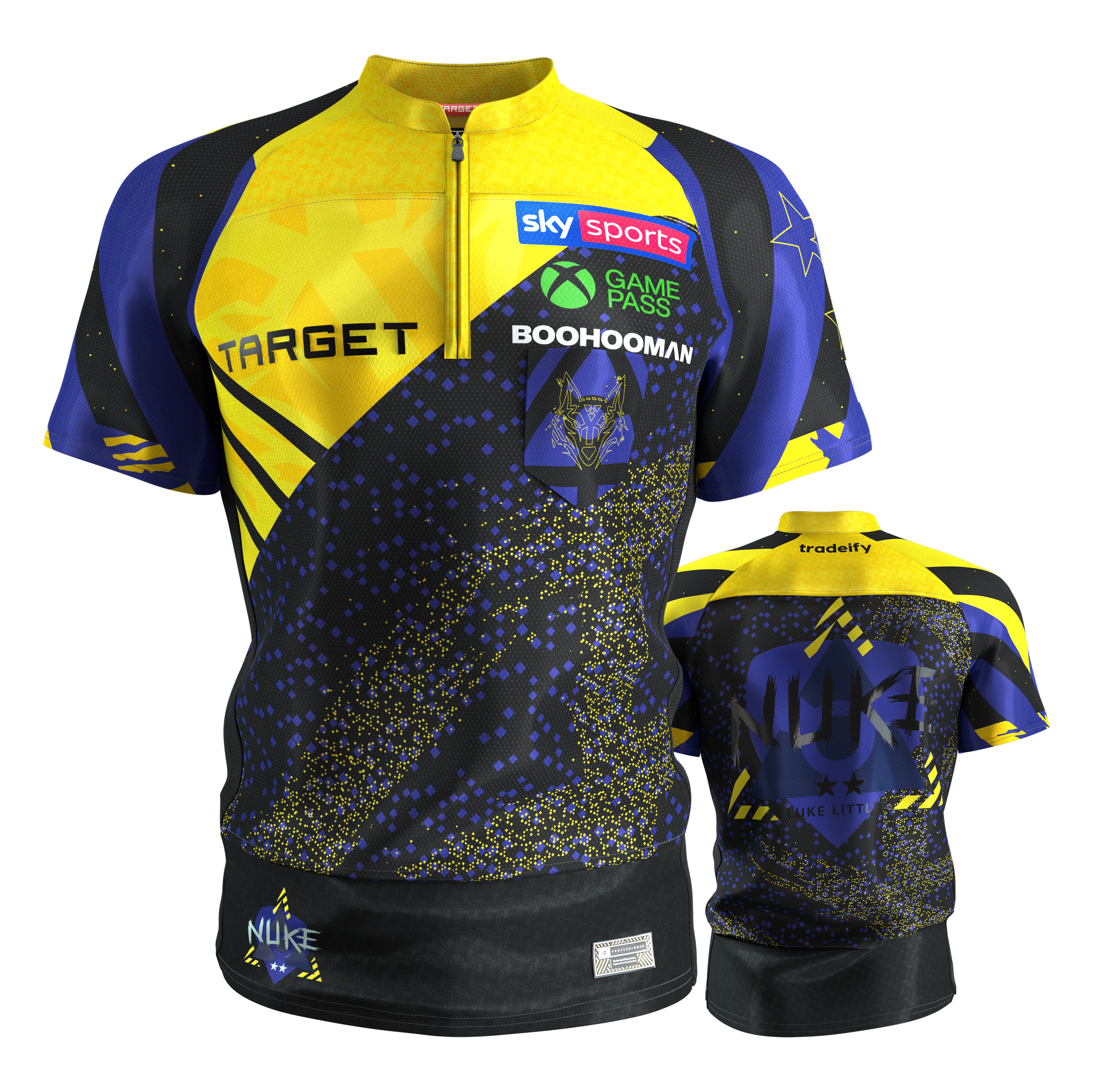 Camiseta de dardos de Luke Littler de Target 2027 Abbildung des Target Luke Littler Dartshirt 2027. Das Dartshirt ist modern und sportlich geschnitten.