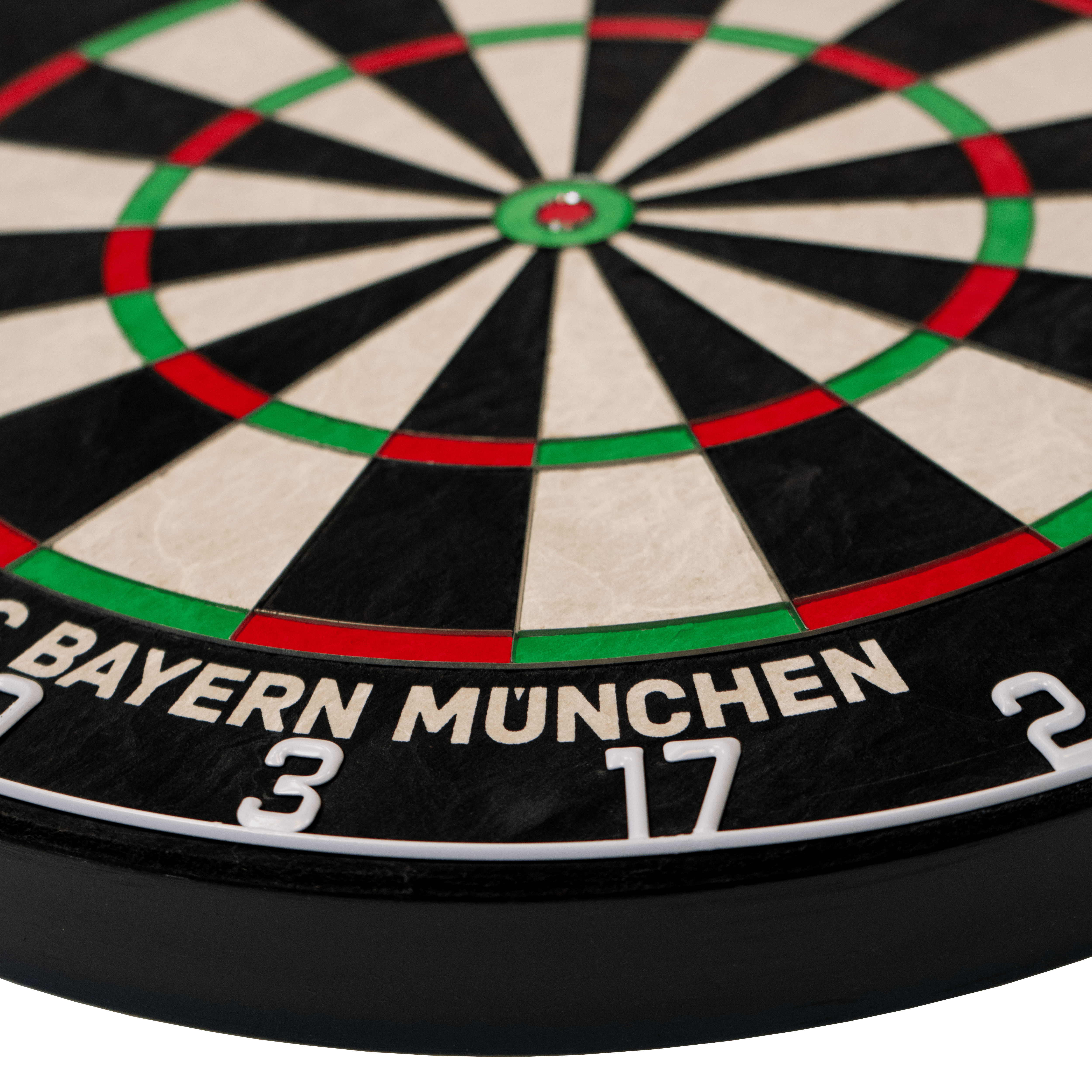 Diana de acero con cerdas del Bulls FC Bayern Munich Das Bild zeigt das Bulls FC Bayern München Bristle Steeldartboard. Es handelt sich um eine Scheibe zum Dartspielen mit dem Logo des FC Bayern München.