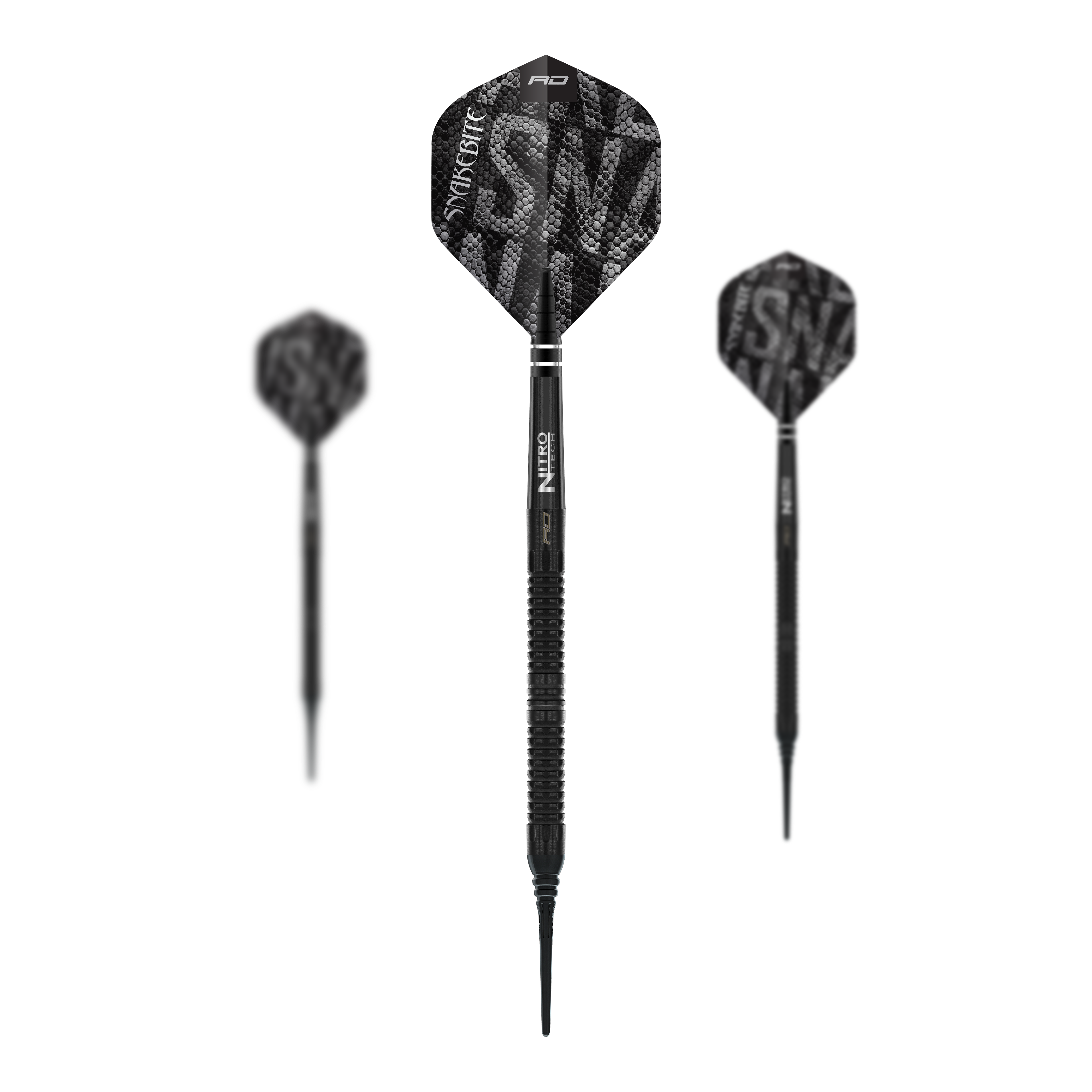 Dardos blandos Red Dragon Peter Wright Snakebite Black Mamba - 20 g Red Dragon Peter Wright Snakebite Black Mamba Softdarts - 20g. Das Bild zeigt das Set der Softdarts mit 20 Gramm Gewicht.