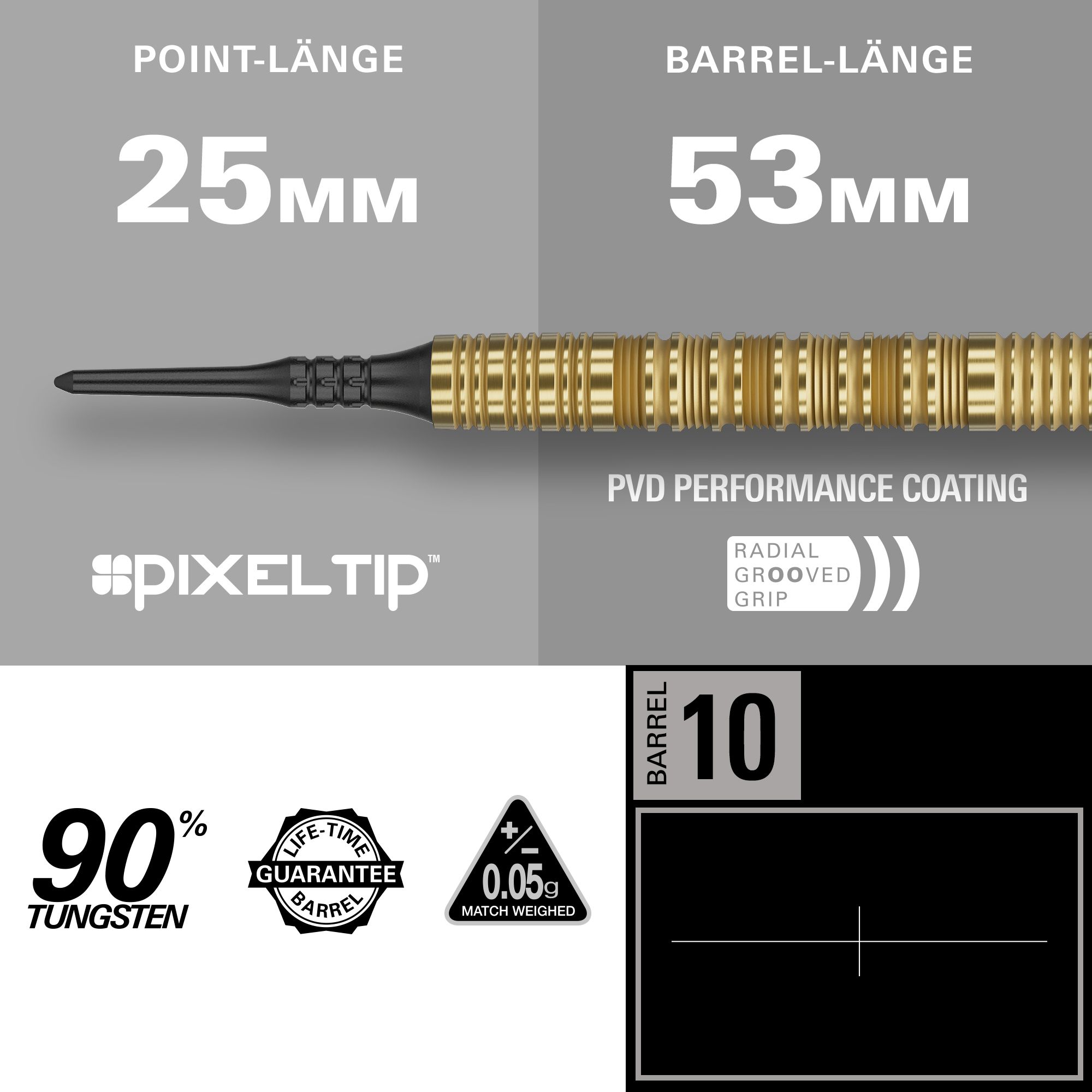 Dardos blandos Target Bolide Envy 10 Zu erkennen sind die Target Bolide Envy 10 Softdarts. Das Produkt eignet sich für Softdart-Spiele.