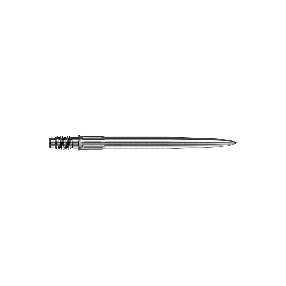Puntas de dardo Mission R2.5 Rapid Point SM1 - Plateadas Mehrere silberne Dartspitzen sind dargestellt. Es handelt sich um Mission R25 Rapid Point SM1 Dartspitzen mit 30mm Länge.