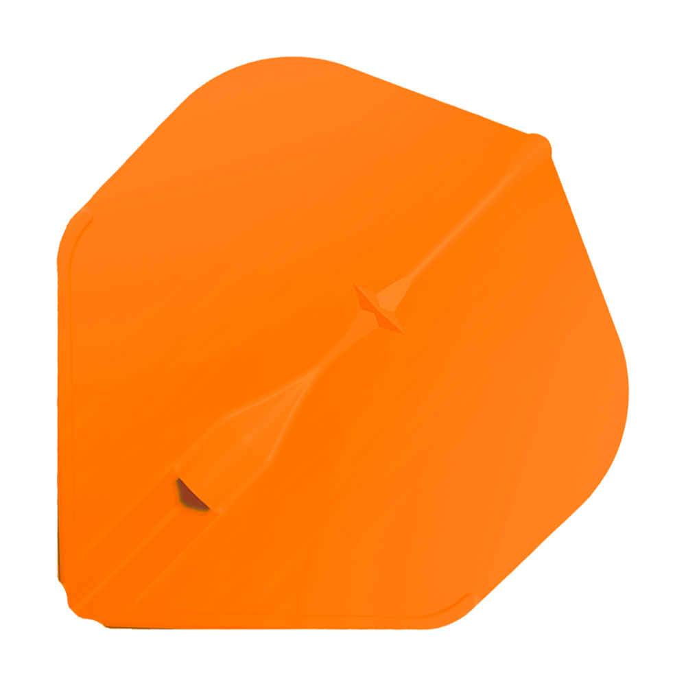 Vuelos estándar L-Style Champagne L1EZ Das Bild zeigt ein orangefarbenes Dart-Flight in Standardform. Es handelt sich um das Produkt "L-Style Champagne L1EZ Standard Flights".