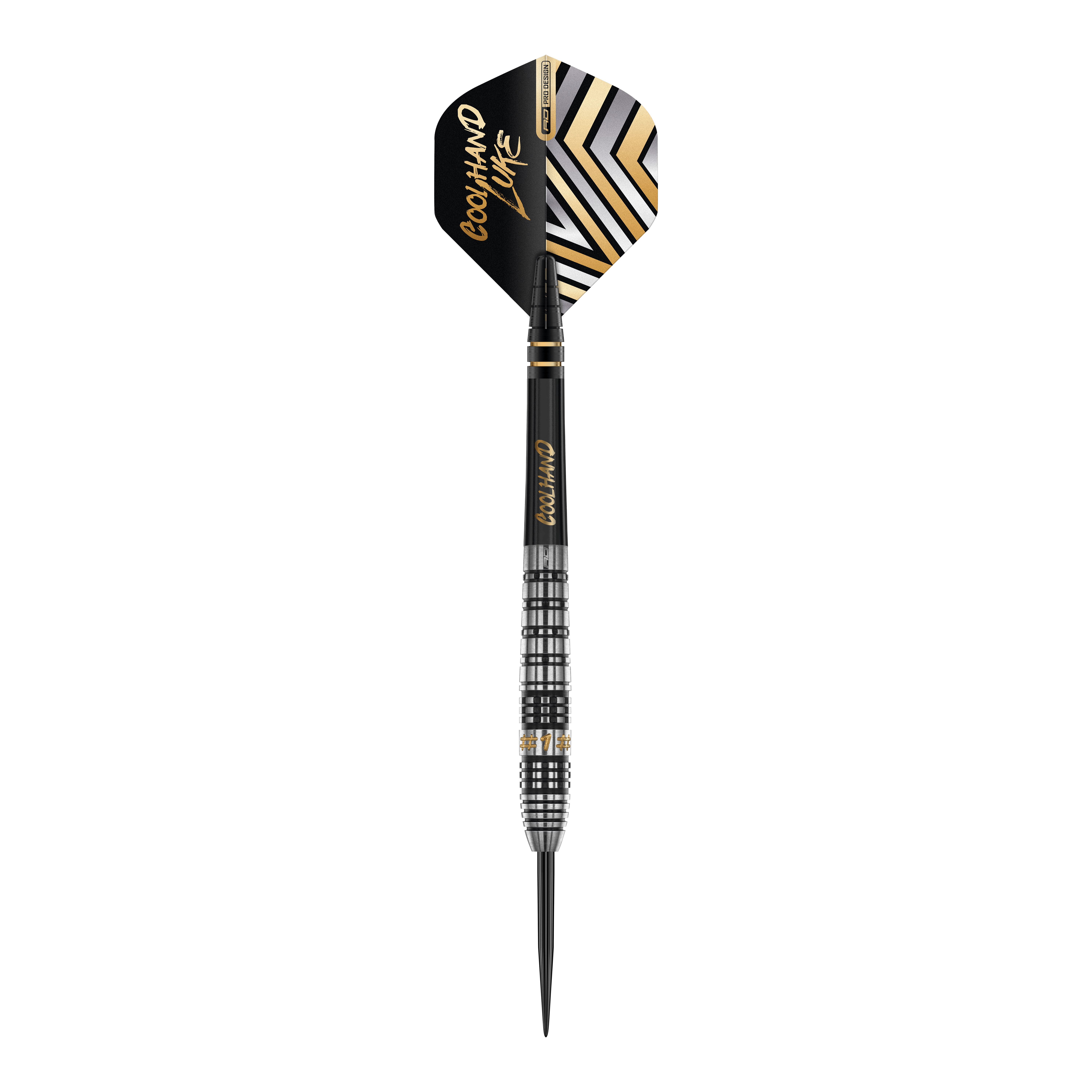 Dardos de acero Red Dragon Luke Humphries Prestige Dies ist ein 'Red Dragon Luke Humphries Prestige Steeldart'. Der Dart hat ein schwarz-silbernes Design mit goldenen Akzenten und auffälligen Mustern auf dem Flight.