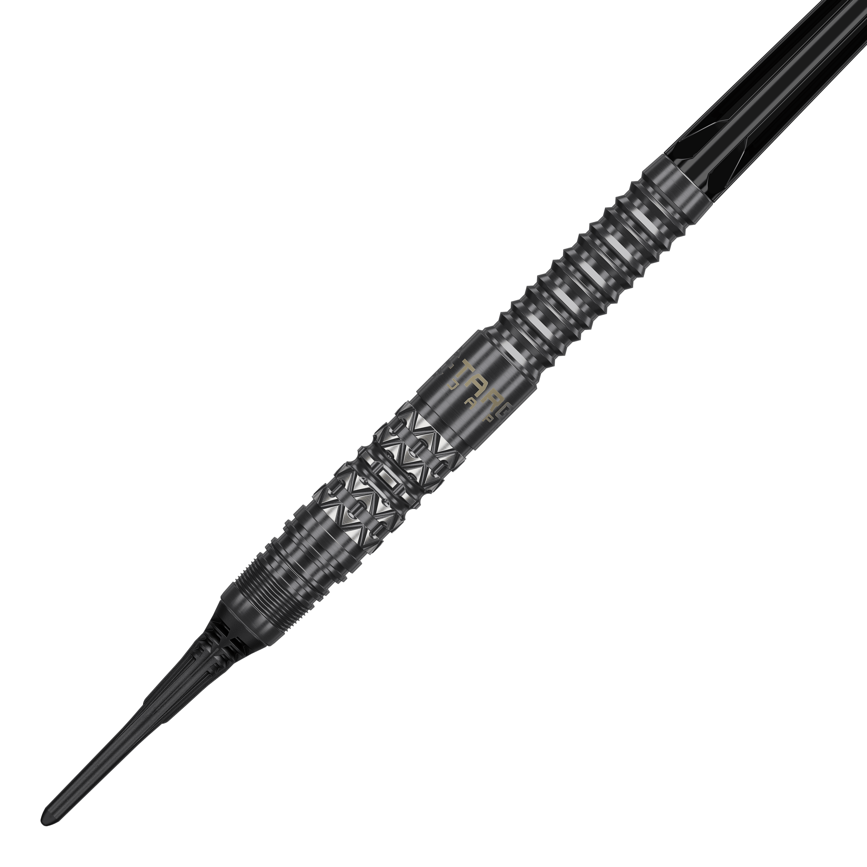 Dardos blandos Target Black Marque Creed - 21,5 g Hier sieht man die Target Black Marque Creed Softdarts mit 21,5g Gewicht. Die Darts sind schlank gestaltet und modern.