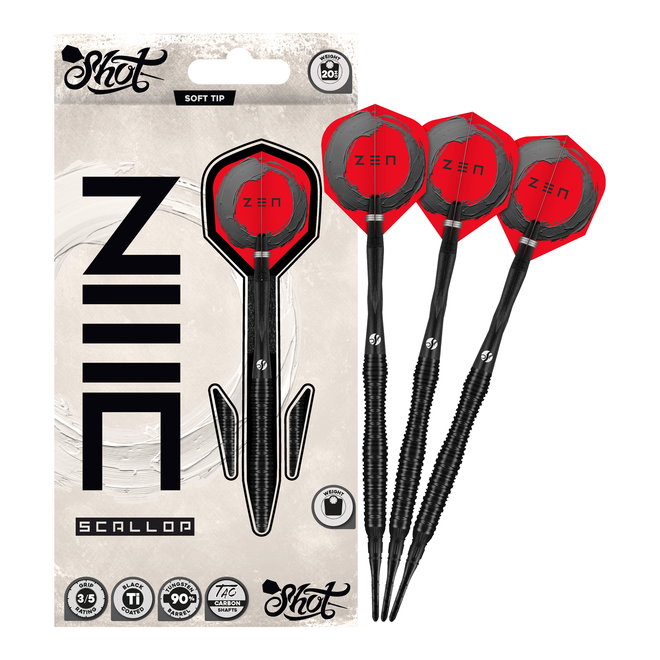 Dardos blandos Shot ZEN con forma de vieira - 20 g