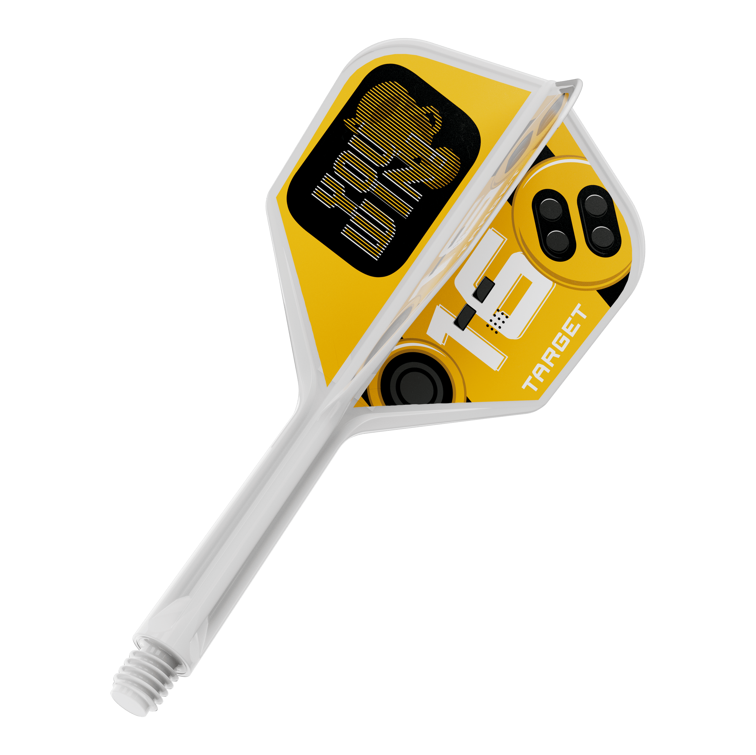 Target K-Flex Gana vuelos No6 Ein Dart Flight ist zu sehen. Es handelt sich um das Modell Target K-Flex YouWin No6 mit einer Länge von 26 mm.