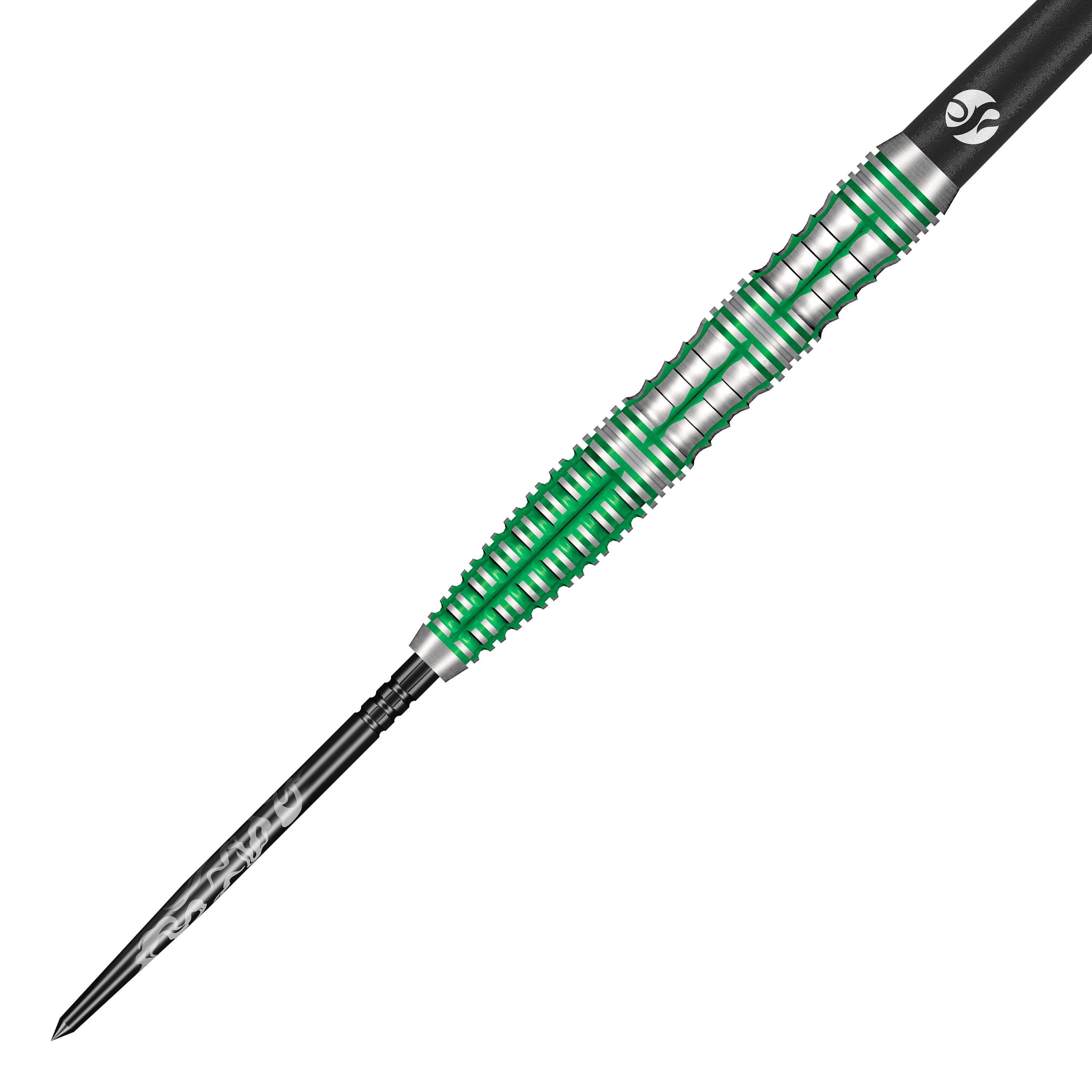 Das Produkt zeigt Shot Alchemy Mythril TurboPoints Steeldarts. Mehrere Darts liegen nebeneinander.