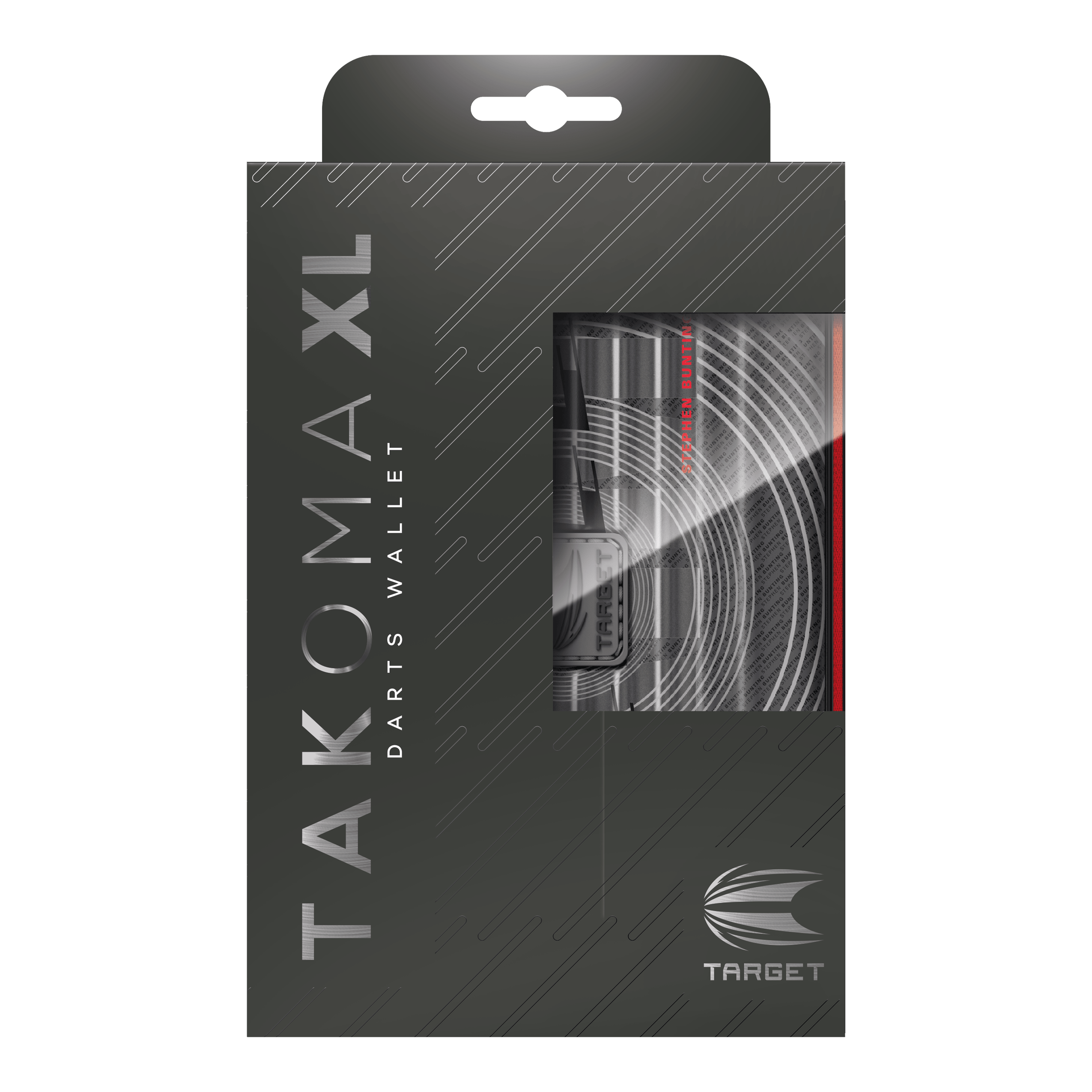 Abgebildet ist das Takoma XL Ghost Series Stephen Bunting Dartcase. Das Dartcase ist ein spezielles Etui zur sicheren Aufbewahrung von Dartpfeilen.